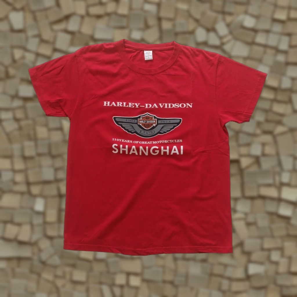 Harley Davidson VINTAGE Harley Davidson T-Shirt Men XL Red 90s Motorcycle USA China VTG Y2K Graphic Print Shirt Size US XL / EU 56 / 4 - 1 Thumbnail