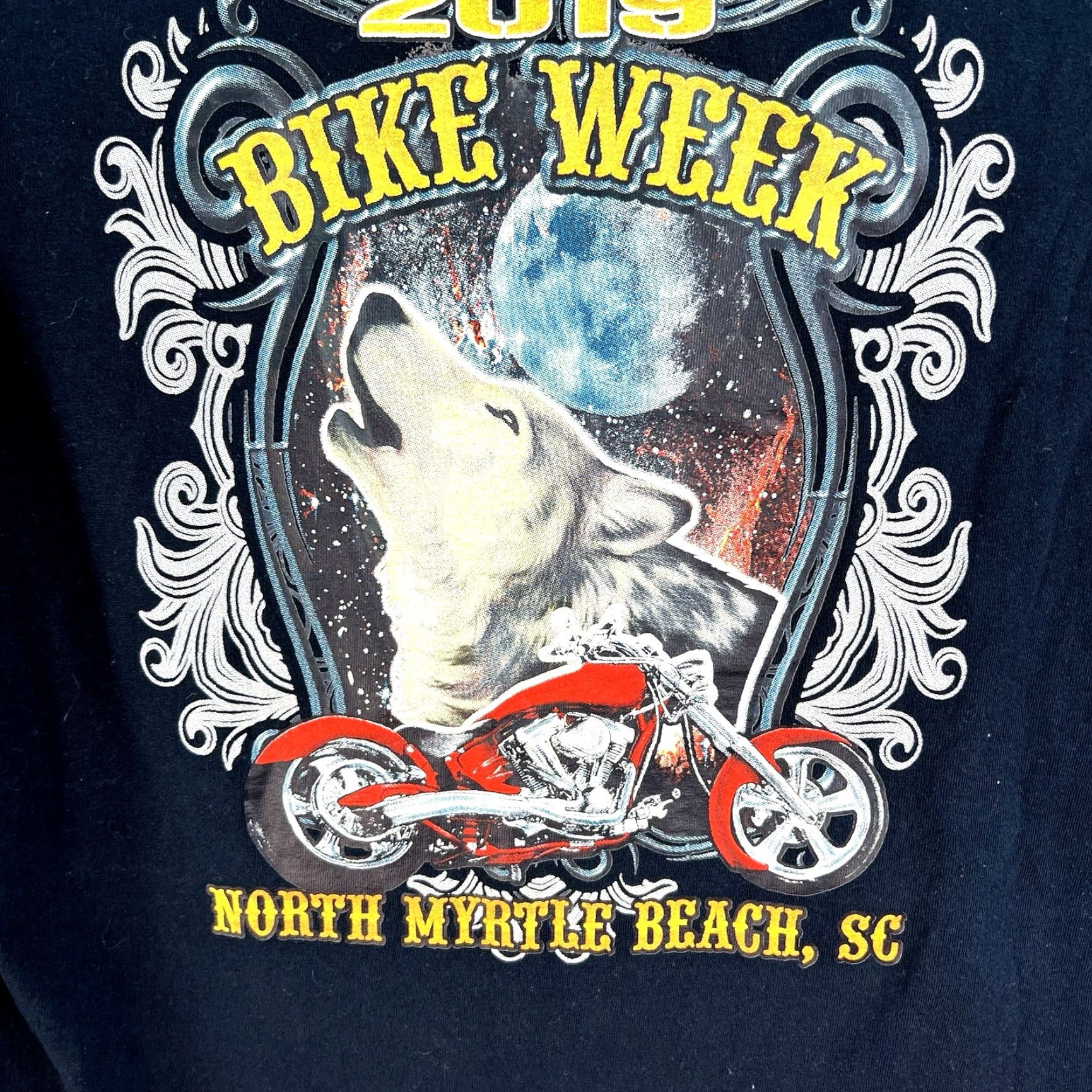 Gildan 2019 Myrtle Beach Bike Week T-Shirt Gildan XL Long Sleeve Black Graphic Print Men’s Size US XL / EU 56 / 4 - 5 Thumbnail