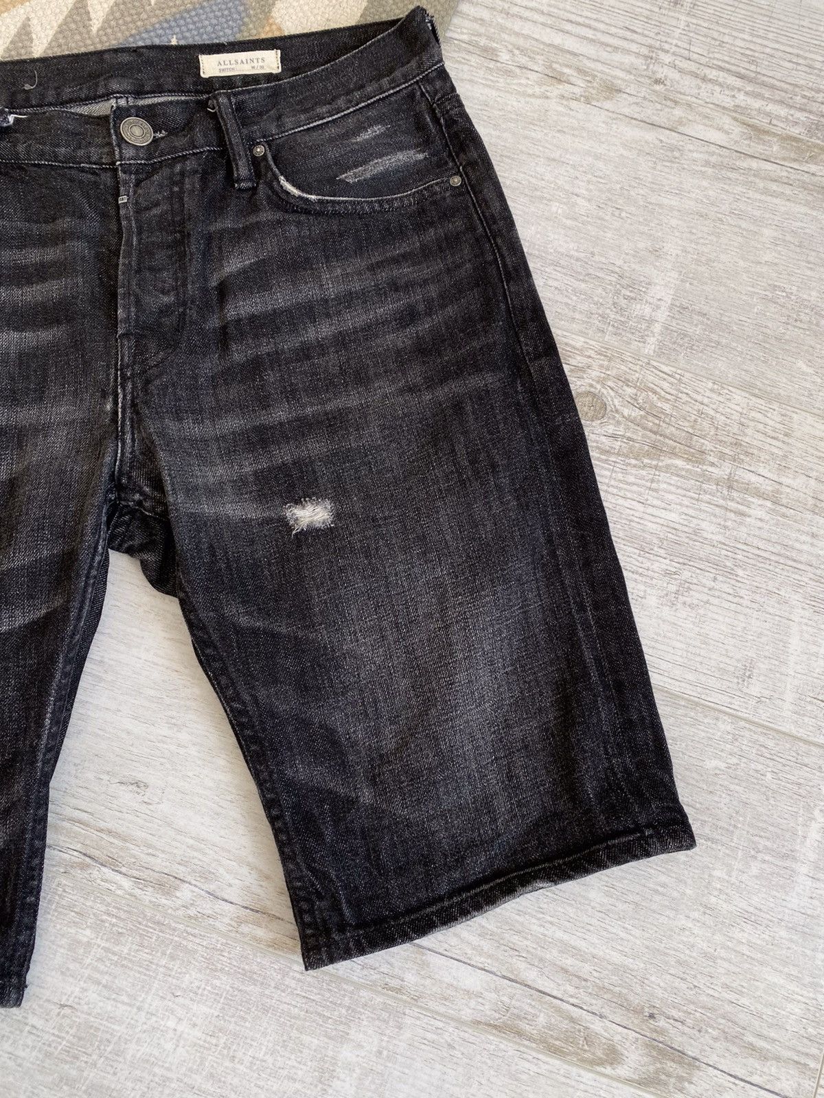 Allsaints Allsaints Cotton Distressed Washed Denim Shorts Size US 30 / EU 46 - 4 Thumbnail