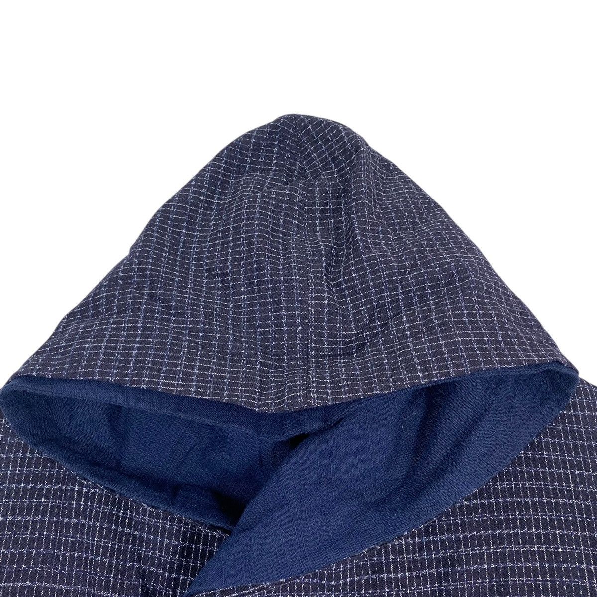 Indigo Vintage Double Breasted Button Long Hoodie Coat Size US L / EU 52-54 / 3 - 5 Thumbnail