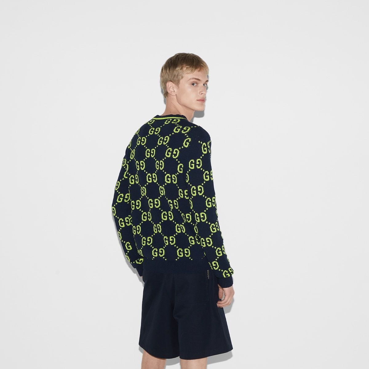 Gucci o1loc1c0925 GG Cotton Jacquard Crewneck Sweater Multicolor Size US S / EU 44-46 / 1 - 4 Thumbnail