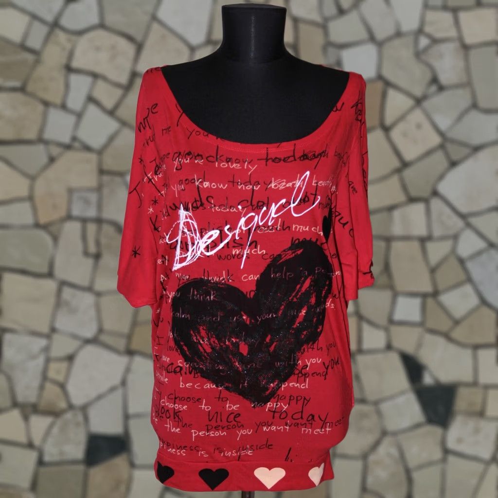 Desigual Desigual Blouse Shirt Womens Red Size S Cotton Blend Short Sleeve Top Size S / US 4 / IT 40 - 1 Thumbnail
