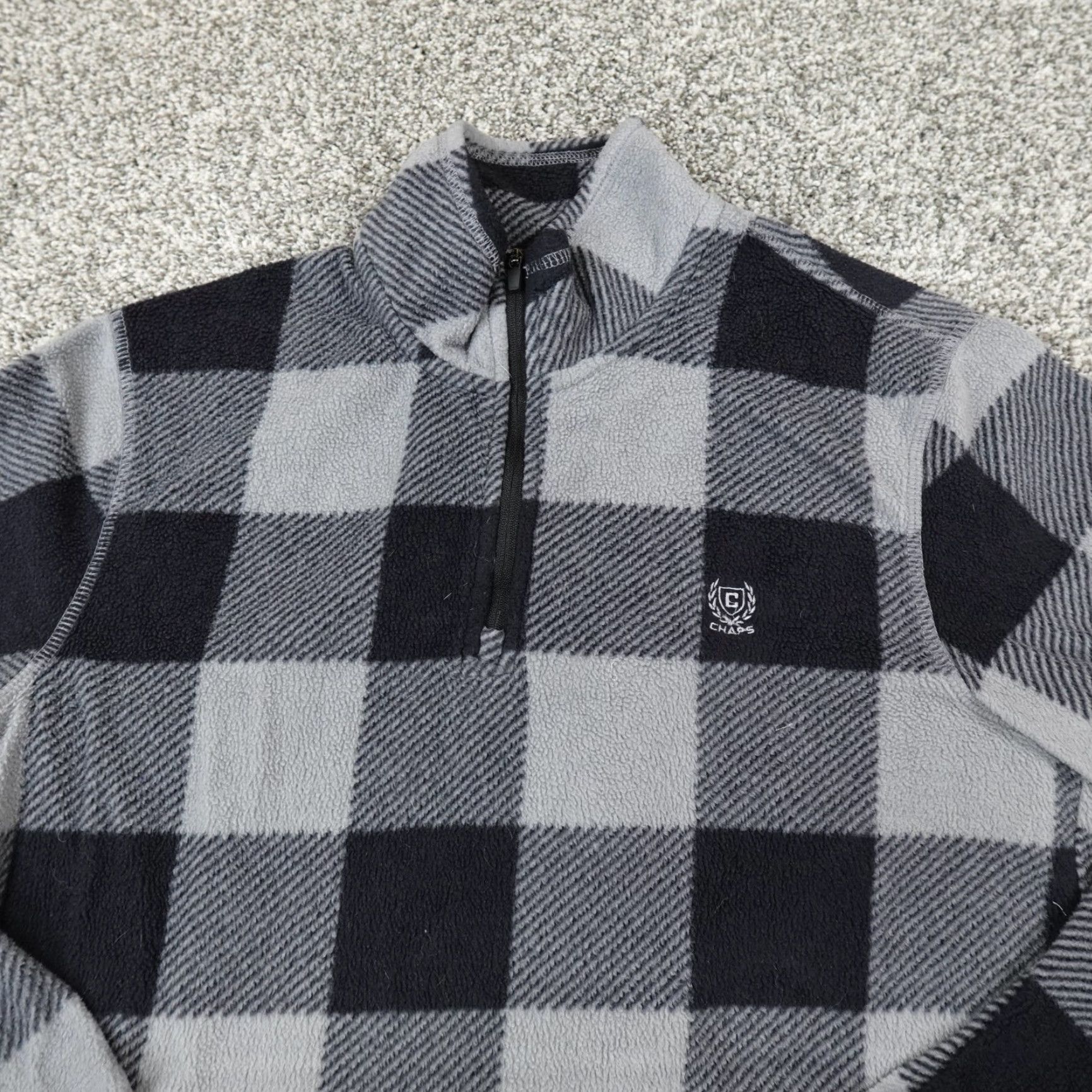 Polo Ralph Lauren Ralph Lauren Chaps Sweater Mens M Gray Black Fleece Pullover Zip Sweatshirt Size US M / EU 48-50 / 2 - 3 Thumbnail