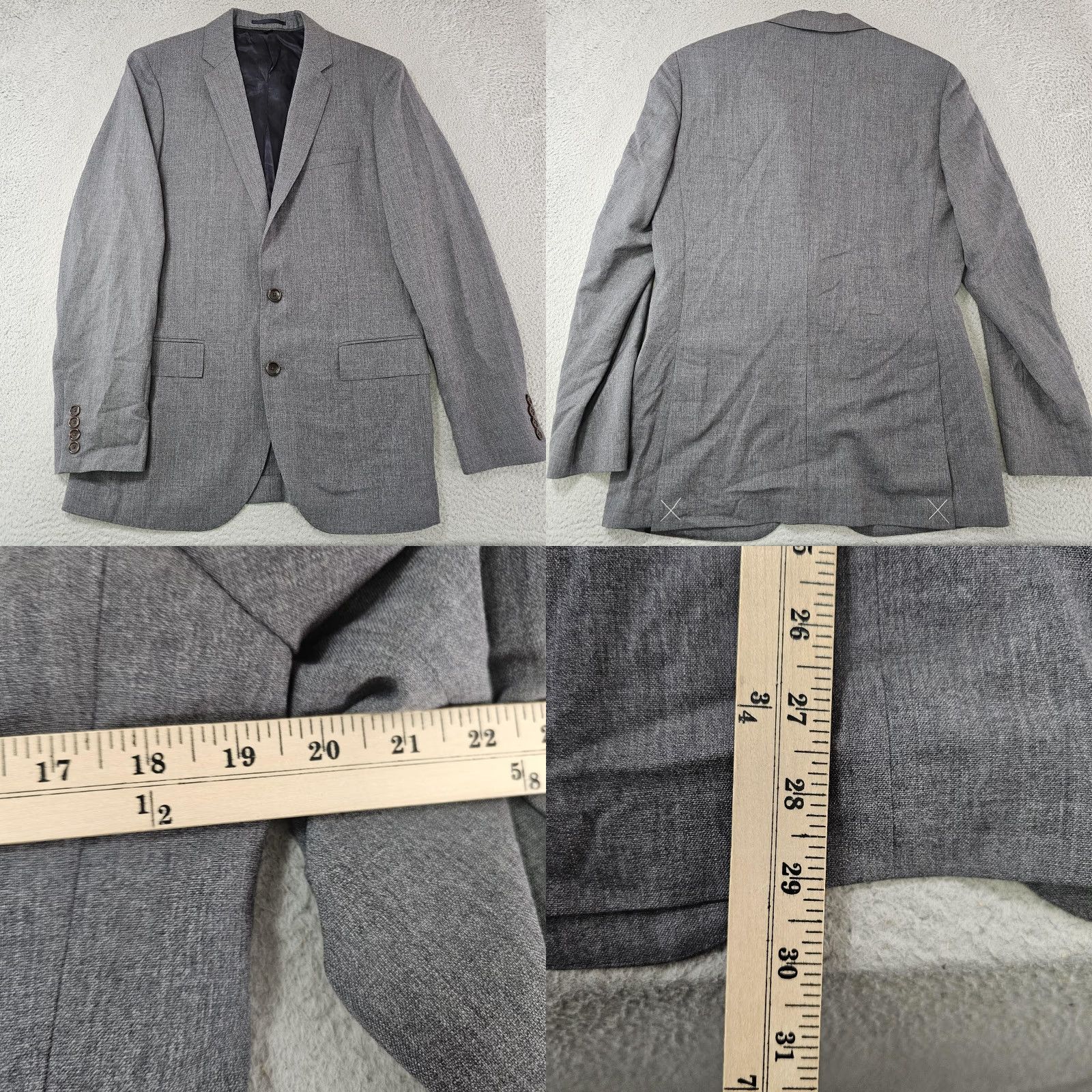 J.Crew J. Crew Blazer Mens 38R Gray Wool Tollegno 1900 Ludlow Traveler Suit Jacket Size 38R - 8 Thumbnail
