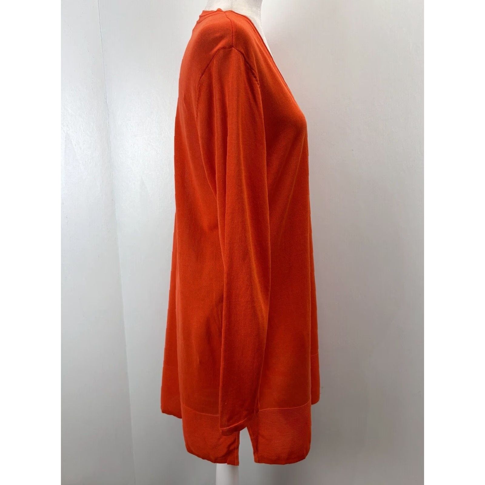 Vintage Chicos Cardigan Sweater Womens Large Orange Lightweight Long Sleeve V-Neck Cotton Blend Size L / US 10 / IT 46 - 4 Thumbnail