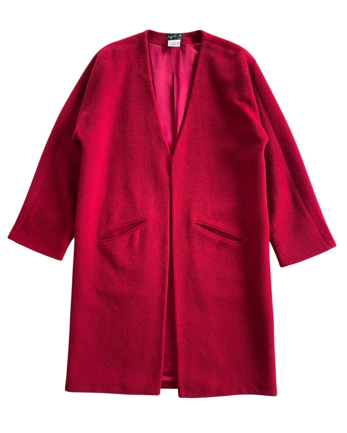 Agnes B. Mohair Button Less Open Trench Coat