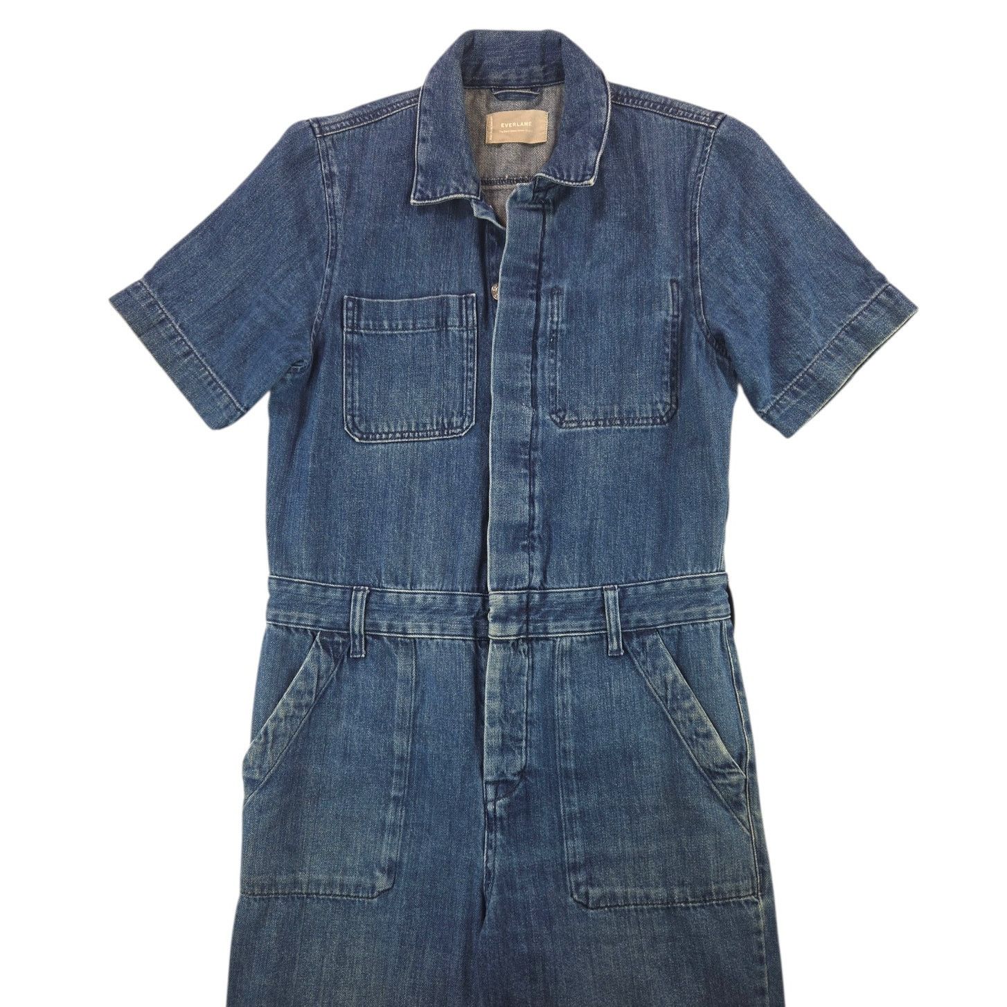 Everlane Everlane | The Short Sleeve Denim Coverall | Size 6 Size 28" / US 6 / IT 42 - 5 Thumbnail