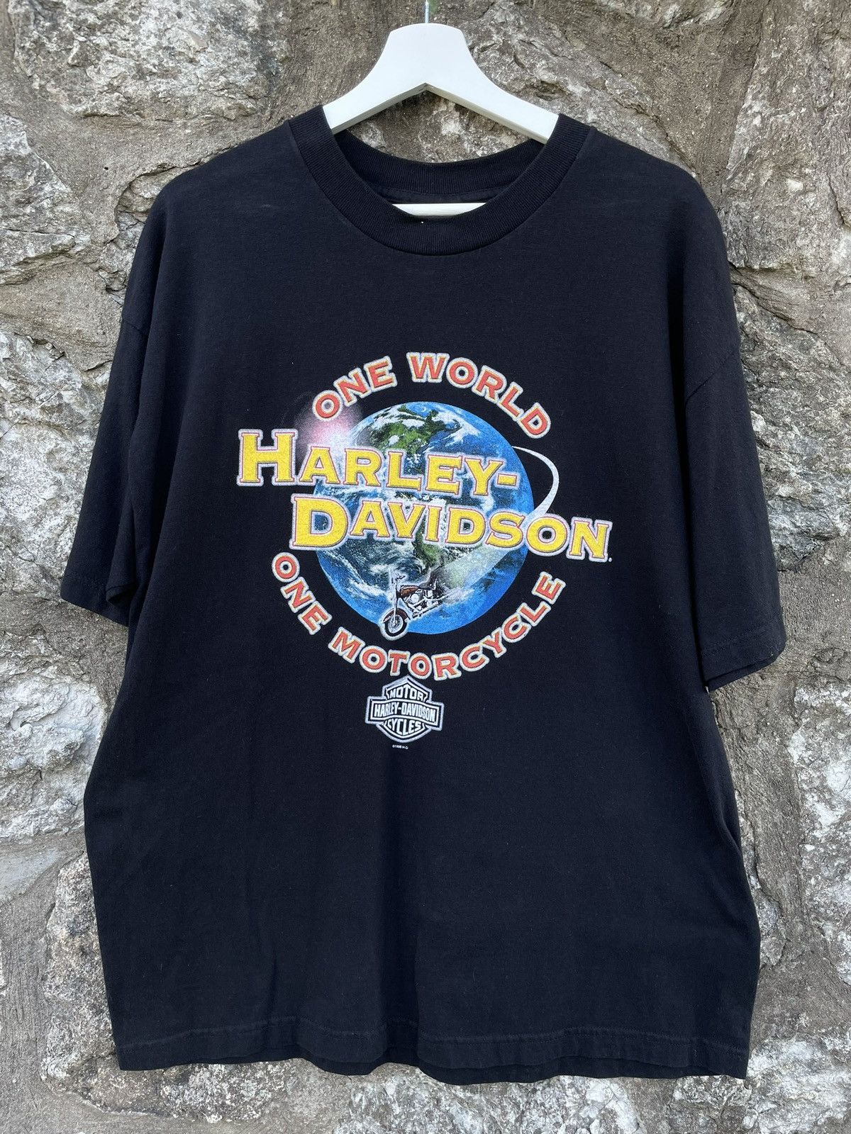 Harley Davidson × Vintage Vintage 1998 One World Harley Davidson Tee XL Size US XL / EU 56 / 4 - 1 Thumbnail