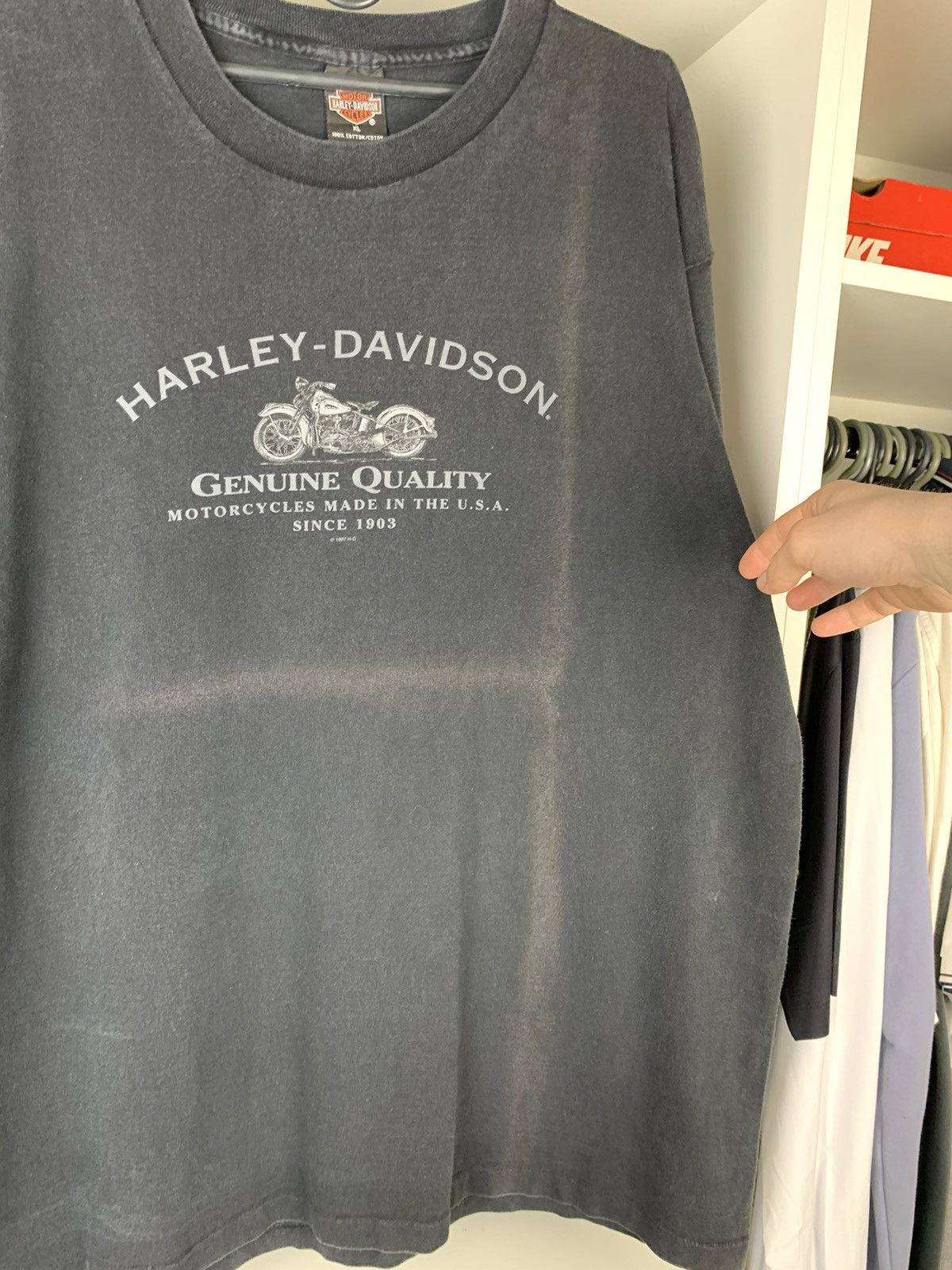 Harley Davidson × Vintage Vintage 90s Harley Davidson Faded Single Stitch T-shirt Size US XL / EU 56 / 4 - 7 Thumbnail