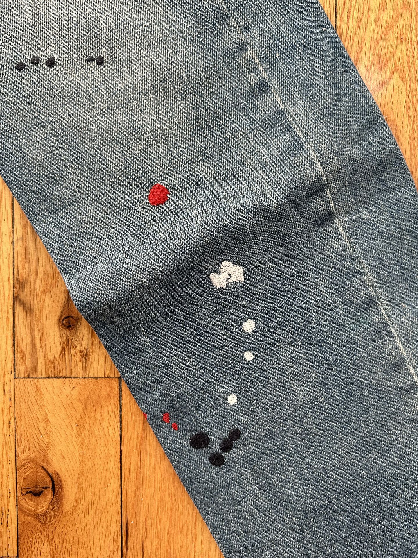 Paul Smith Paul Smith Denim Paint Splatter Embroidery *Rare* Size US 32 / EU 48 - 3 Thumbnail