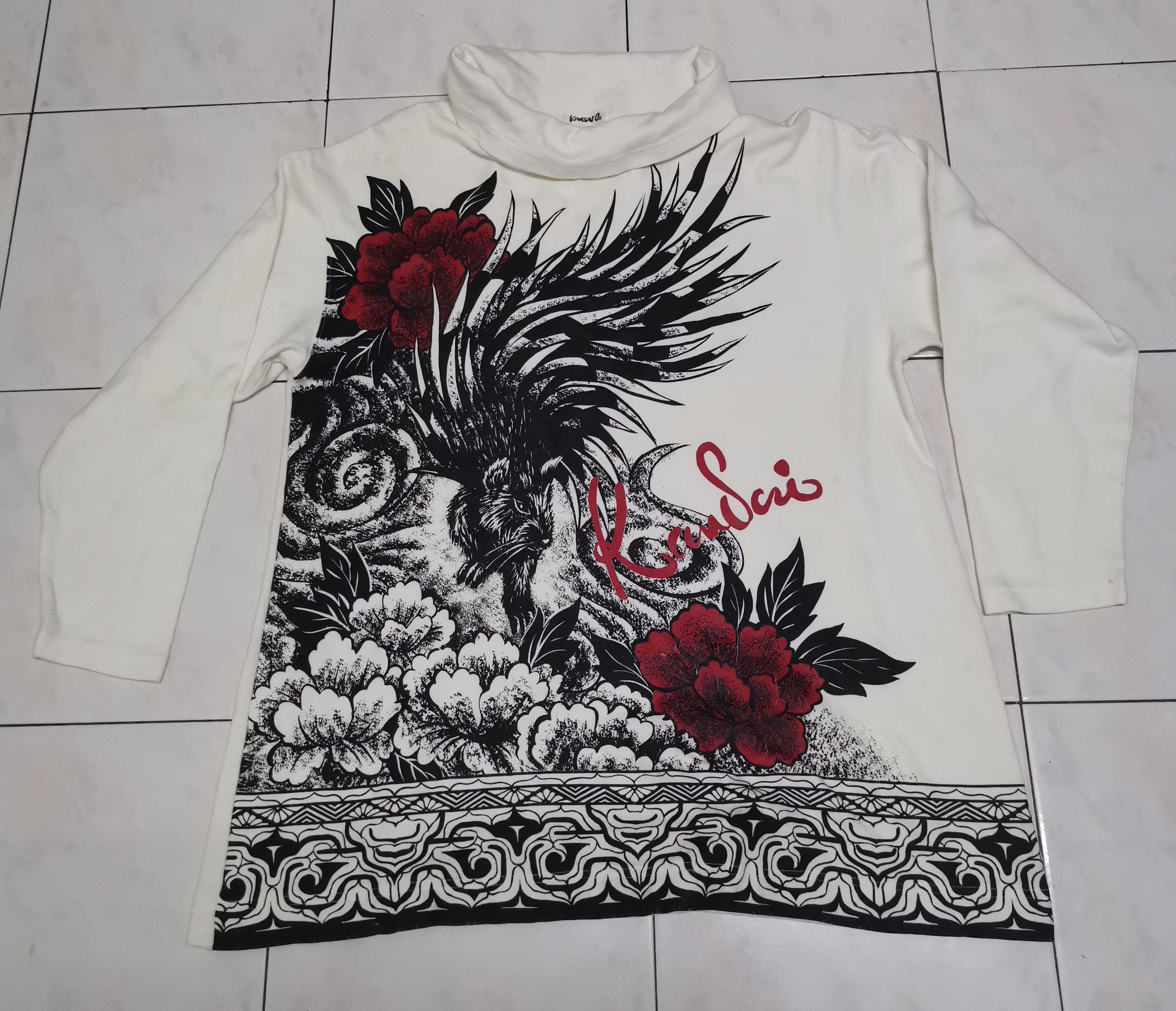 Japanese Brand × Kansai Yamamoto Vintage kansai yamamoto o2 flora turtle neck design Size US L / EU 52-54 / 3 - 1 Thumbnail
