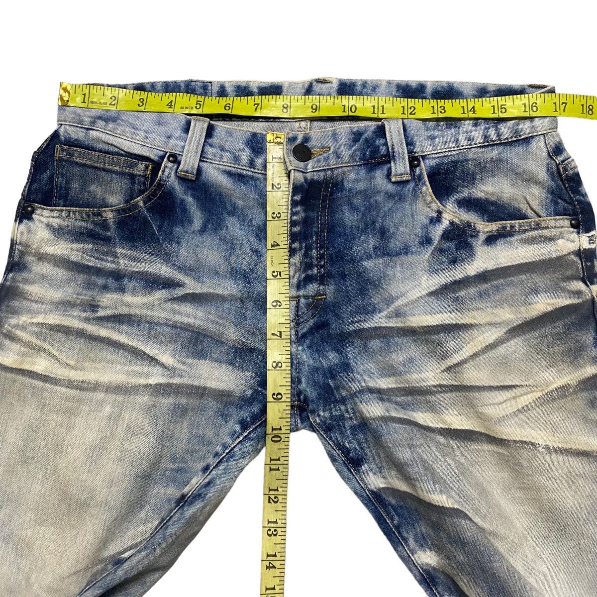 Tornado Mart Tornado Mart Acid Wash whisker Denim Wolf Cut Flare Jeans Size US 32 / EU 48 - 19 Thumbnail
