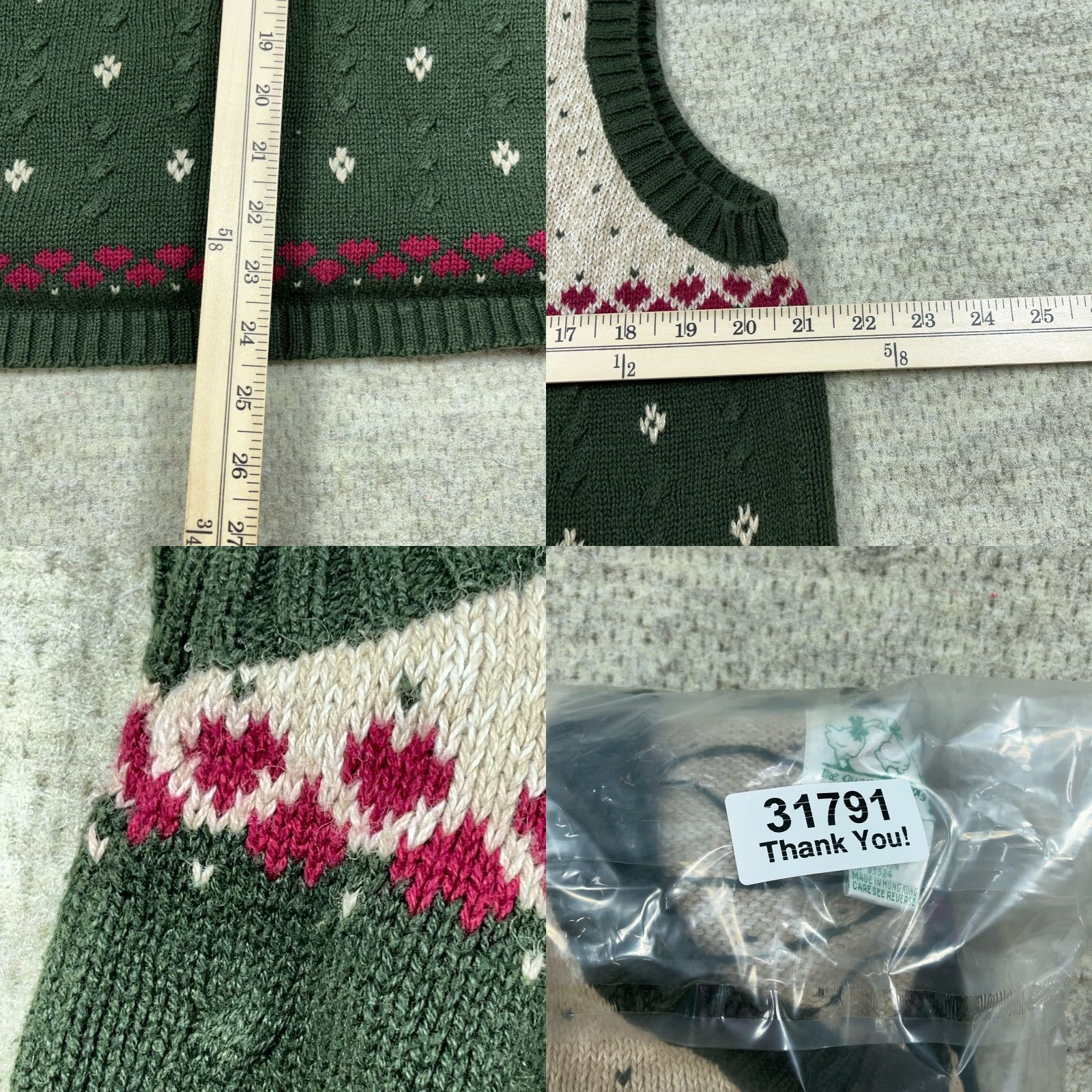 Vintage VINTAGE Sweater Loft Quaker Factory Vest Women 1X Green Knit Geometric 90s Christmas Casual Holiday Retro Size XL / US 12-14 / IT 48-50 - 8 Thumbnail