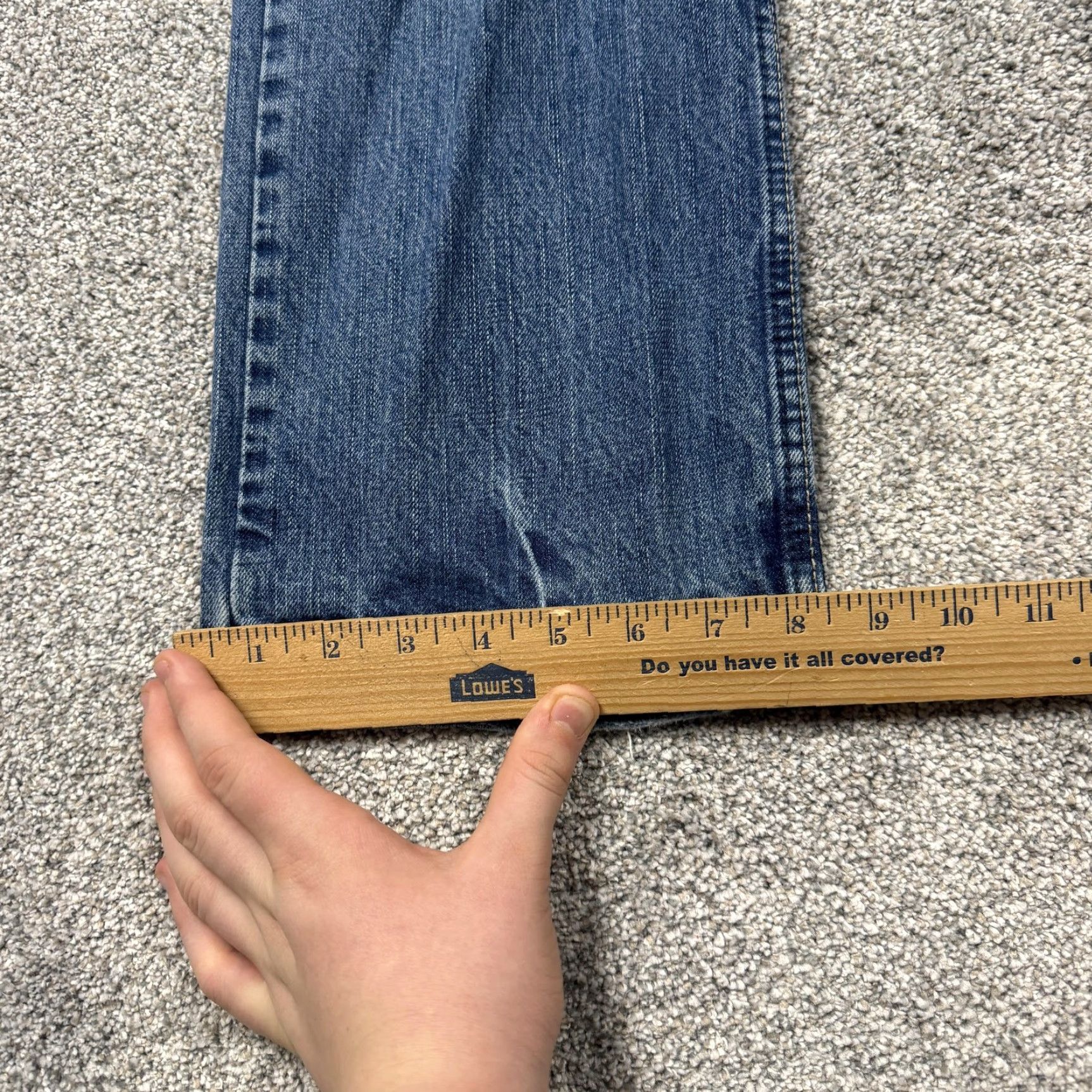 Vintage VINTAGE American Eagle Jeans Mens 29x27 Straight Blue Denim Distressed 5-Pocket Zipper Fly Button Closure Mens Size US 29 - 3 Thumbnail