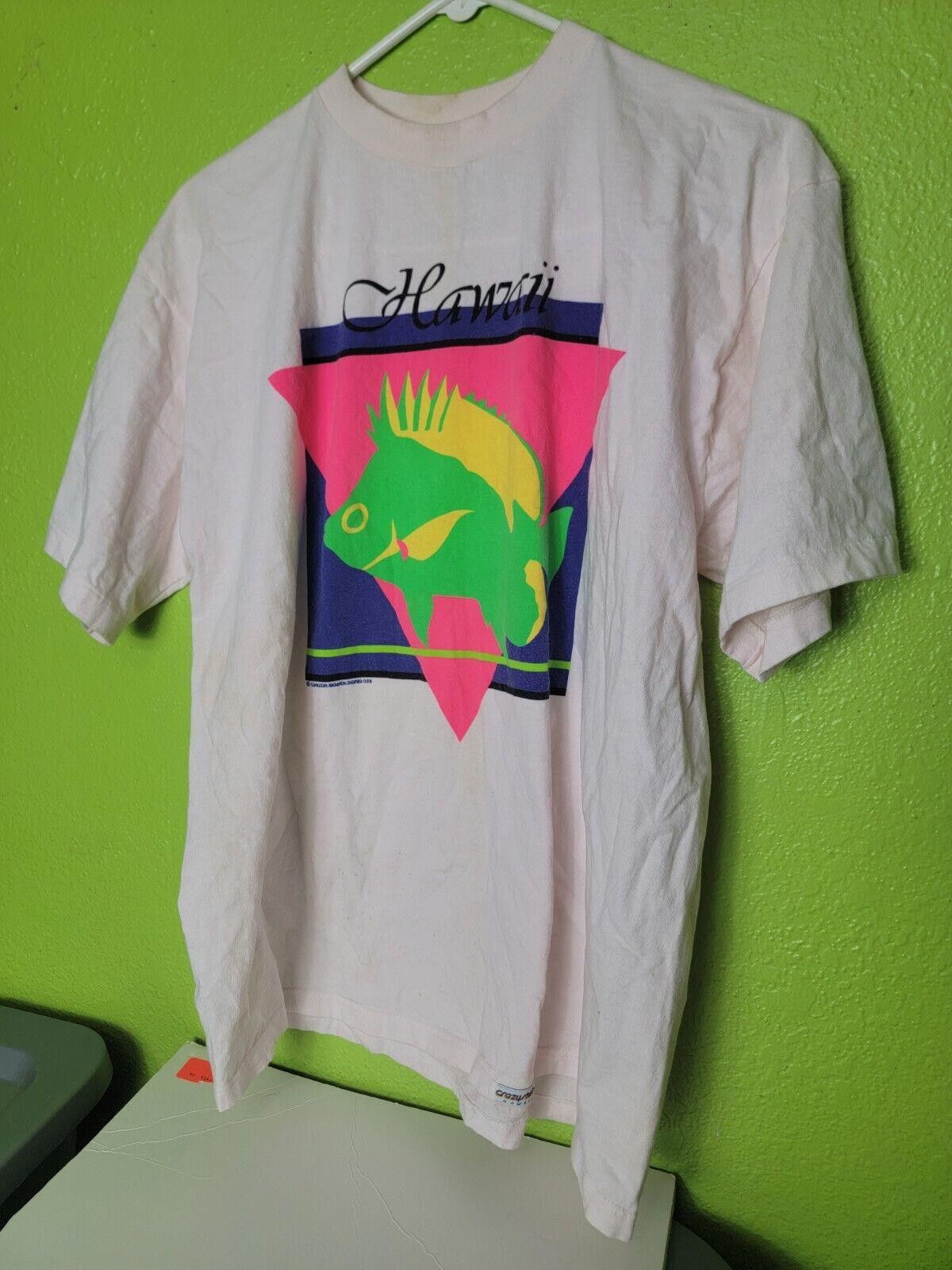Other Vintage 80s Crazy Shirts Hawaii Pink Maui Fish Single Stitch Size US L / EU 52-54 / 3 - 1 Thumbnail