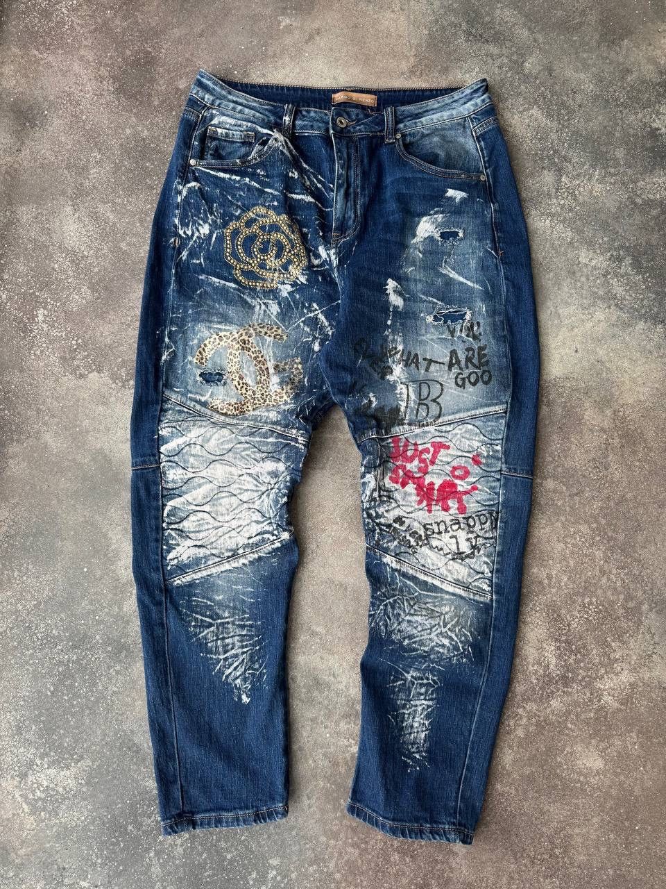 20471120 × Hysteric Glamour Amazing Vintage Graffiti Ripped Distressed Jeans Size 30" / US 8 / IT 44 - 1 Thumbnail