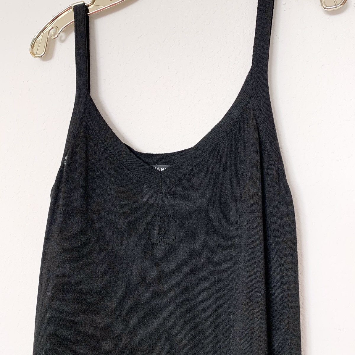 Chanel Chanel sheer logo black knit dress Size M / US 6-8 / IT 42-44 - 3 Thumbnail