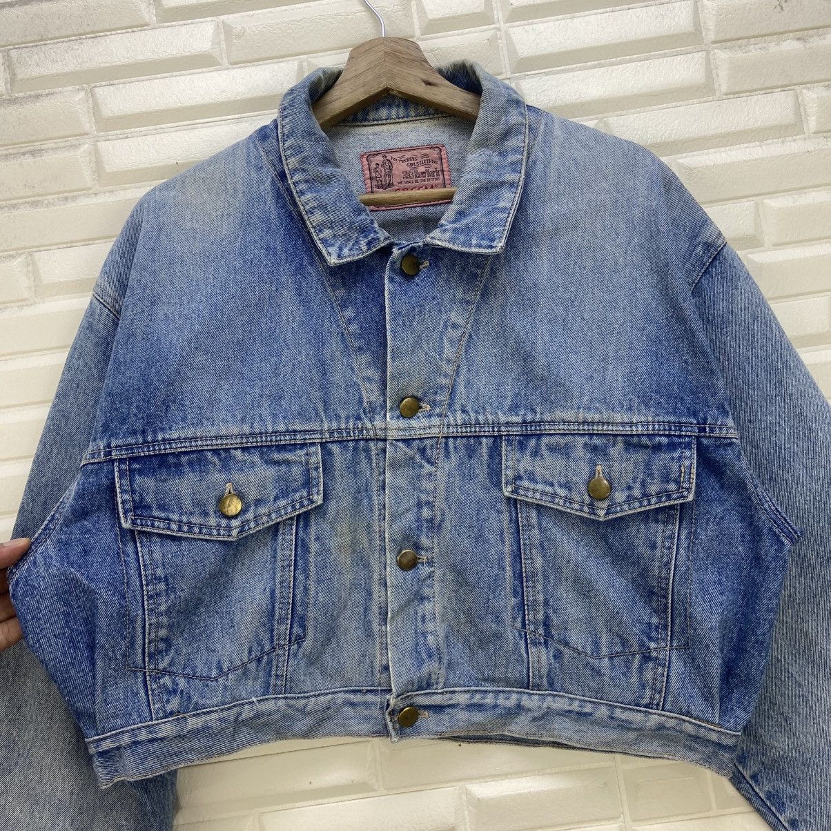 Japanese Brand × Vintage Vintage Japanese Brand Creem Trucker Denim Cropped Jacket Size US M / EU 48-50 / 2 - 8 Thumbnail