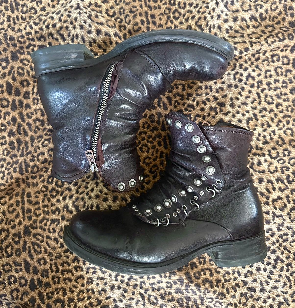 A.S.98 A.S. 98 Pierced Double-Layered Moto Boots Size US 8.5 / EU 41-42 - 3 Thumbnail