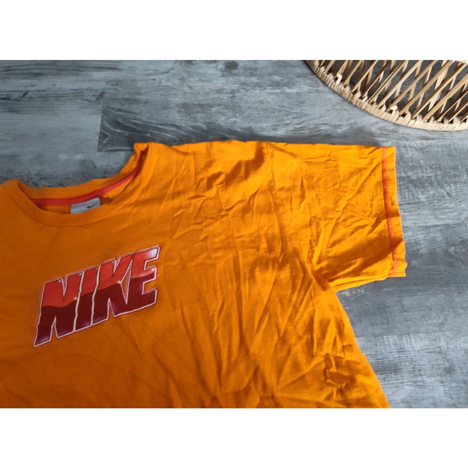Nike VINTAGE Nike T-Shirt Men 2XL Short Sleeve Crew Neck Graphic Print Orange Y2K Double-Sided Swoosh Sports Size US XXL / EU 58 / 5 - 2 Thumbnail