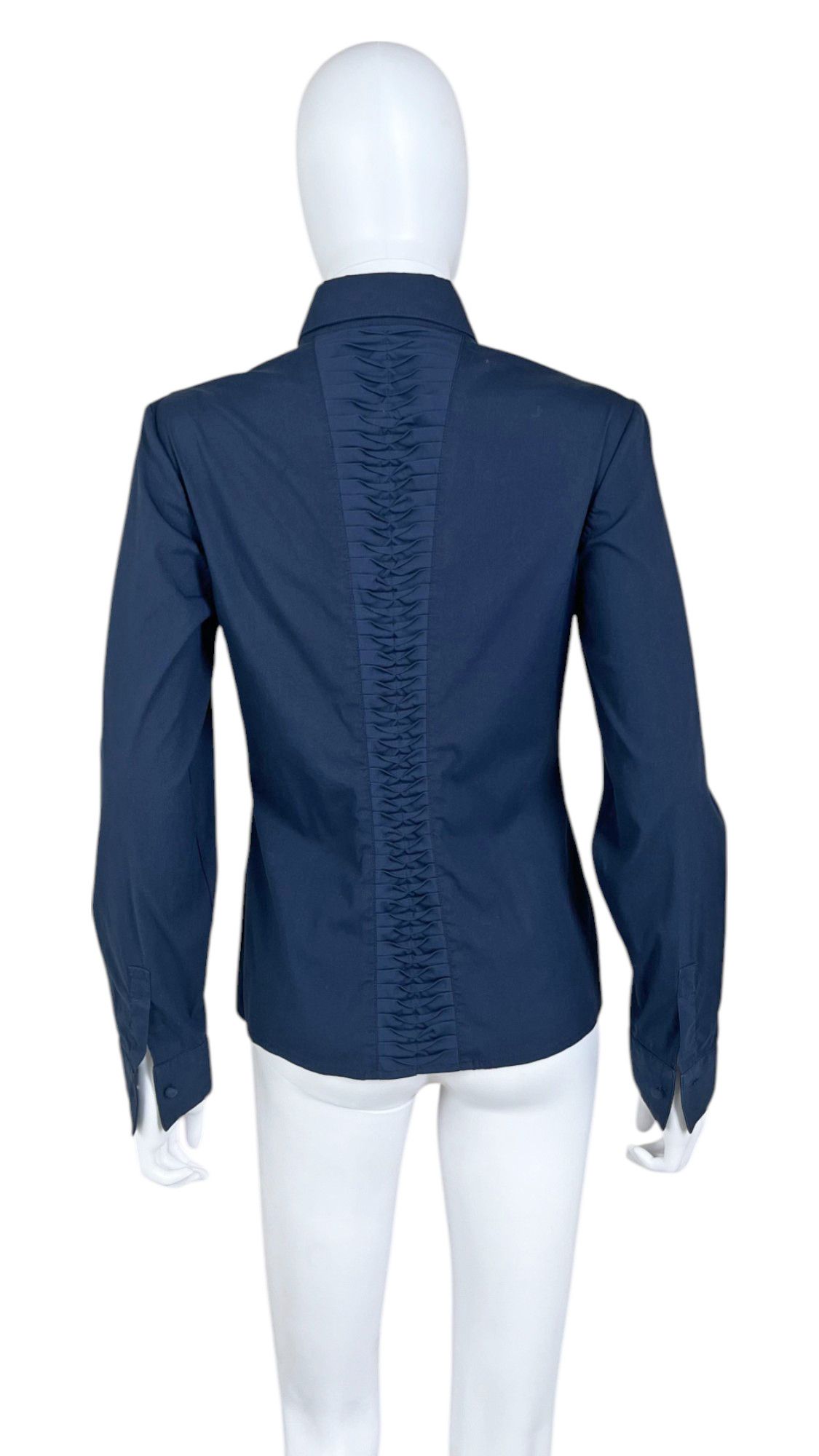 Versace by Donatella Blue Ruffle Shirt Size M / US 6-8 / IT 42-44 - 3 Thumbnail