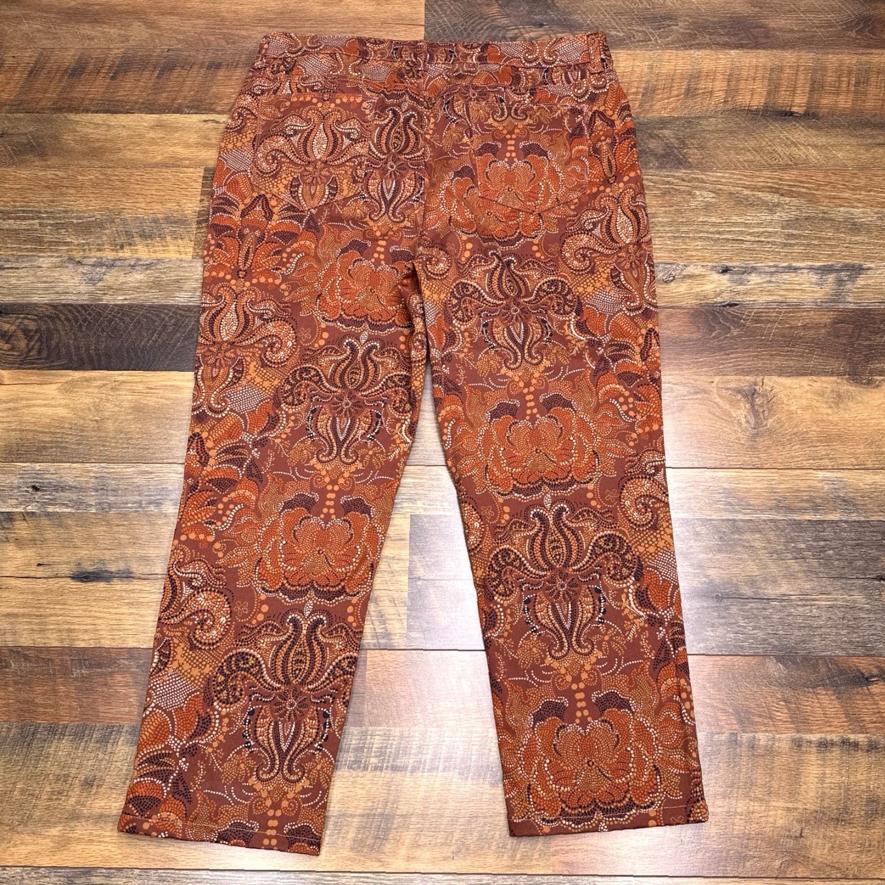 Vintage Chico's Chicos Jeans Jegging Womens 2.5 Orange Paisley High Rise Stretch Size 26" / US 2 / IT 38 - 3 Thumbnail