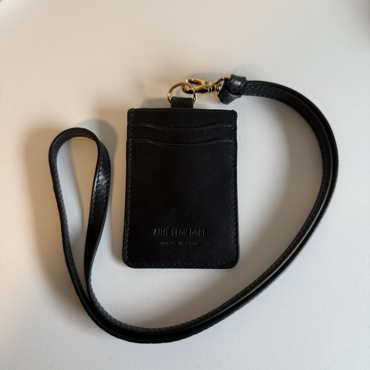 Aime Leon Dore Aime Leon Dore Debossed Logo Leather Card Holder Marine Size ONE SIZE - 9 Thumbnail