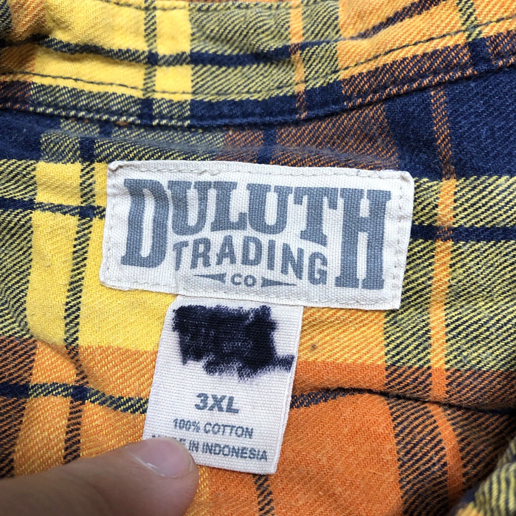 Vintage Duluth Mens Button-Down Shirt Plaid Long Sleeve Yellow 3XL Regular Size US XXL / EU 58 / 5 - 4 Thumbnail