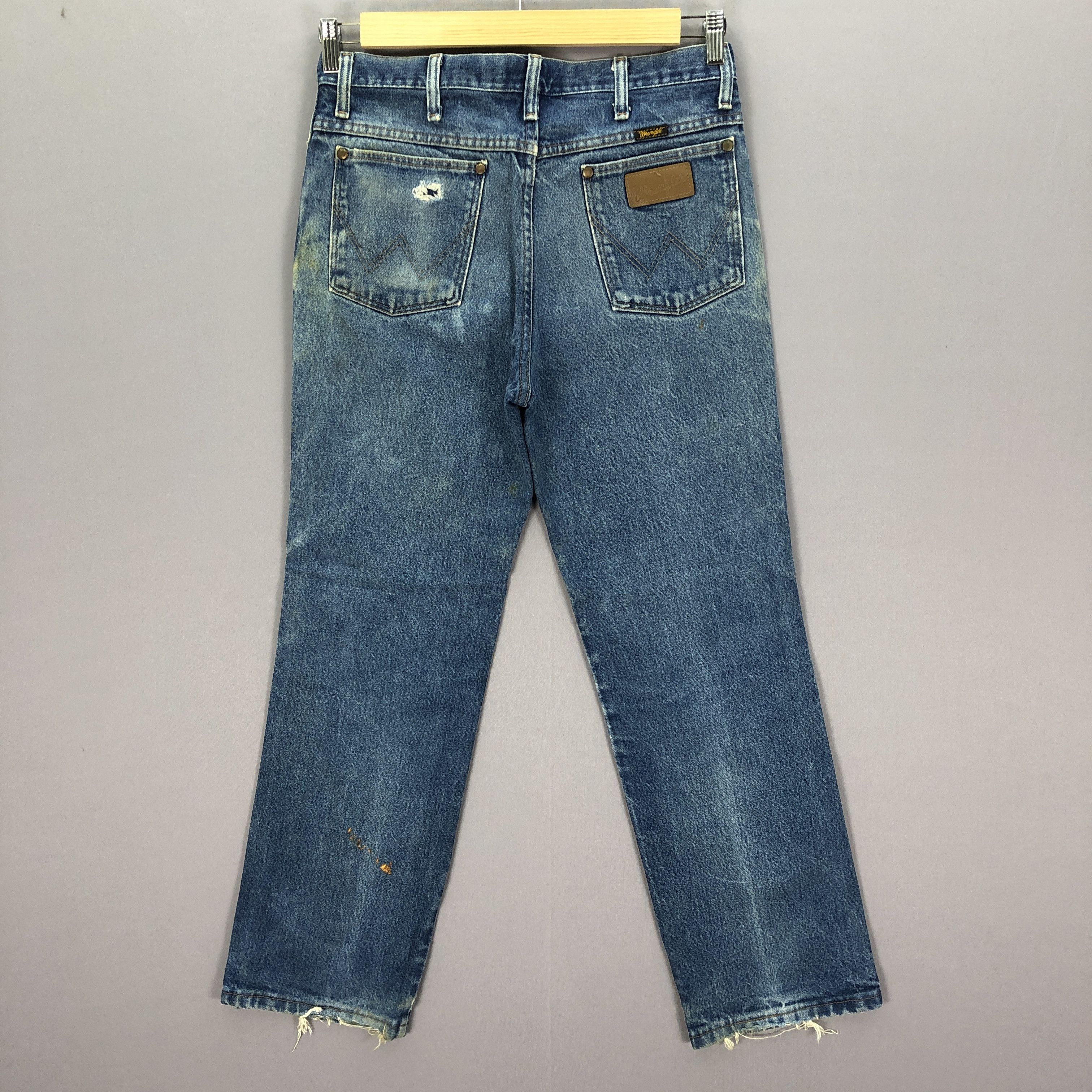 Wrangler Vintage 90s Wrangler Ripped Jeans Faded Light Wash Denim Size US 30 / EU 46 - 2 Thumbnail