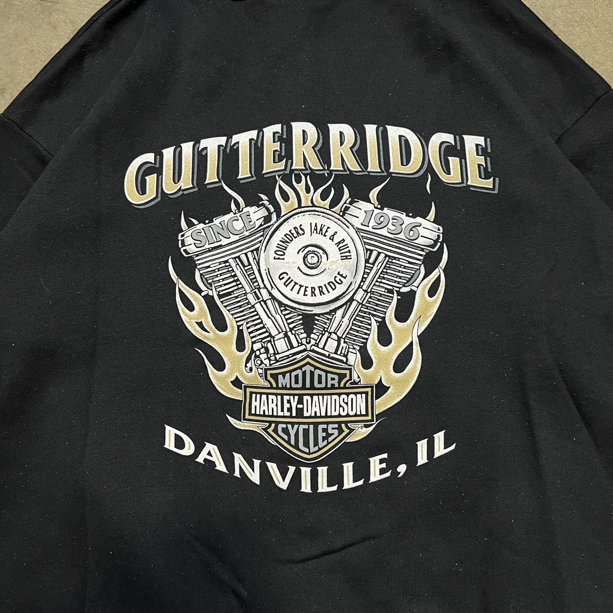 Harley Davidson × Vintage Vintage 90s Harley Davidson Zip Up Crewneck Sweatshirt Boxy Size US XXL / EU 58 / 5 - 3 Thumbnail