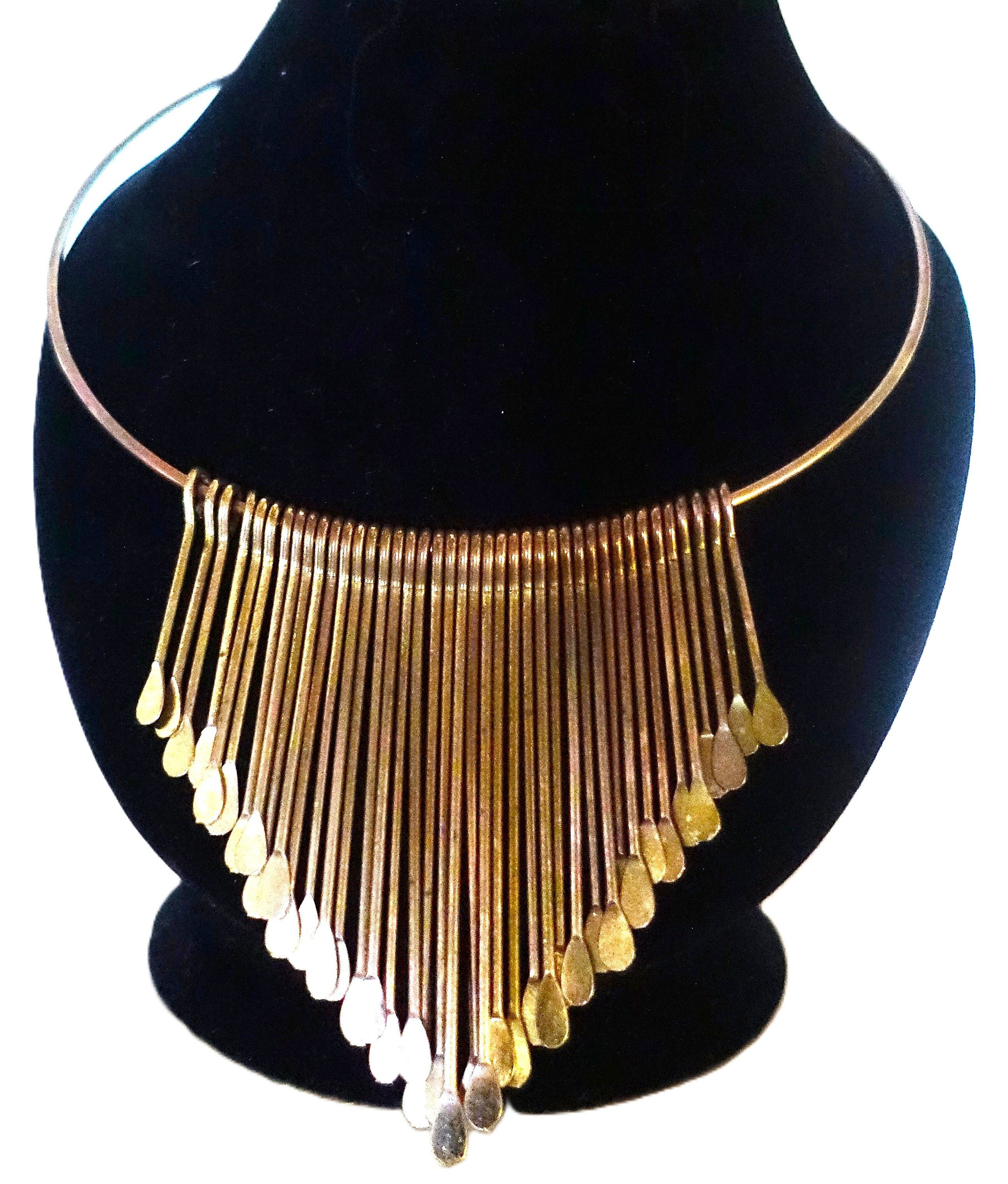 Vintage Gold Tone Tapered Tassel Choker Necklace Size ONE SIZE - 2 Thumbnail