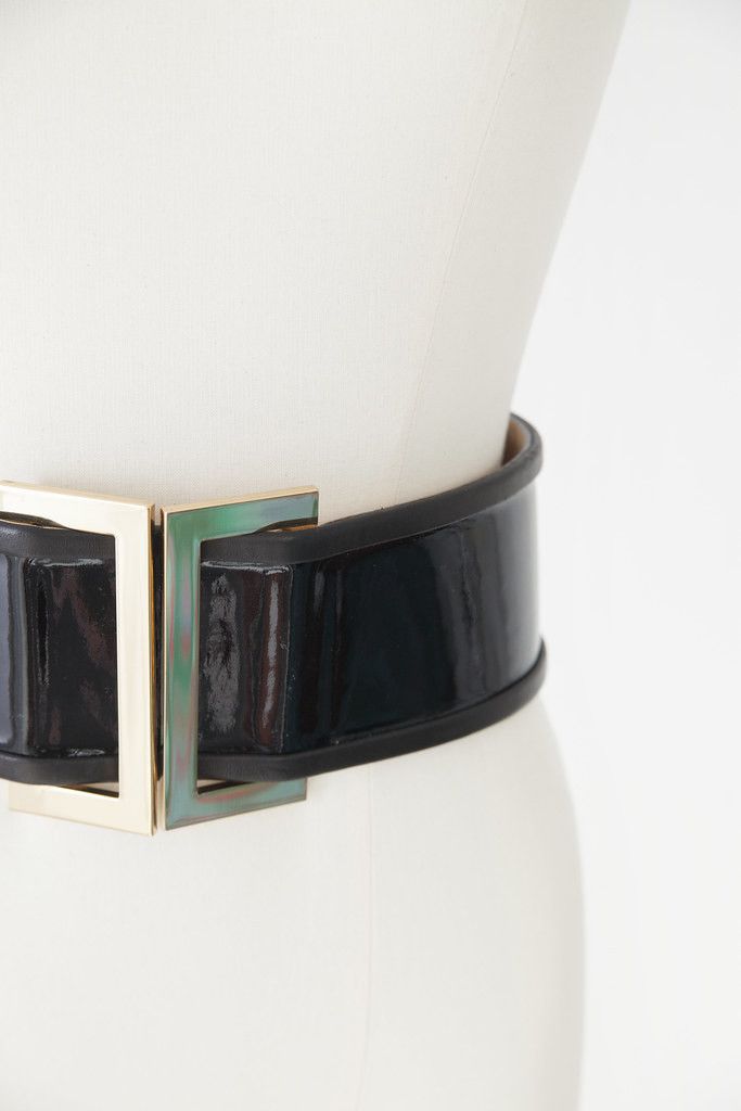 Balmain SS15 black patent leather belt Size ONE SIZE - 3 Thumbnail