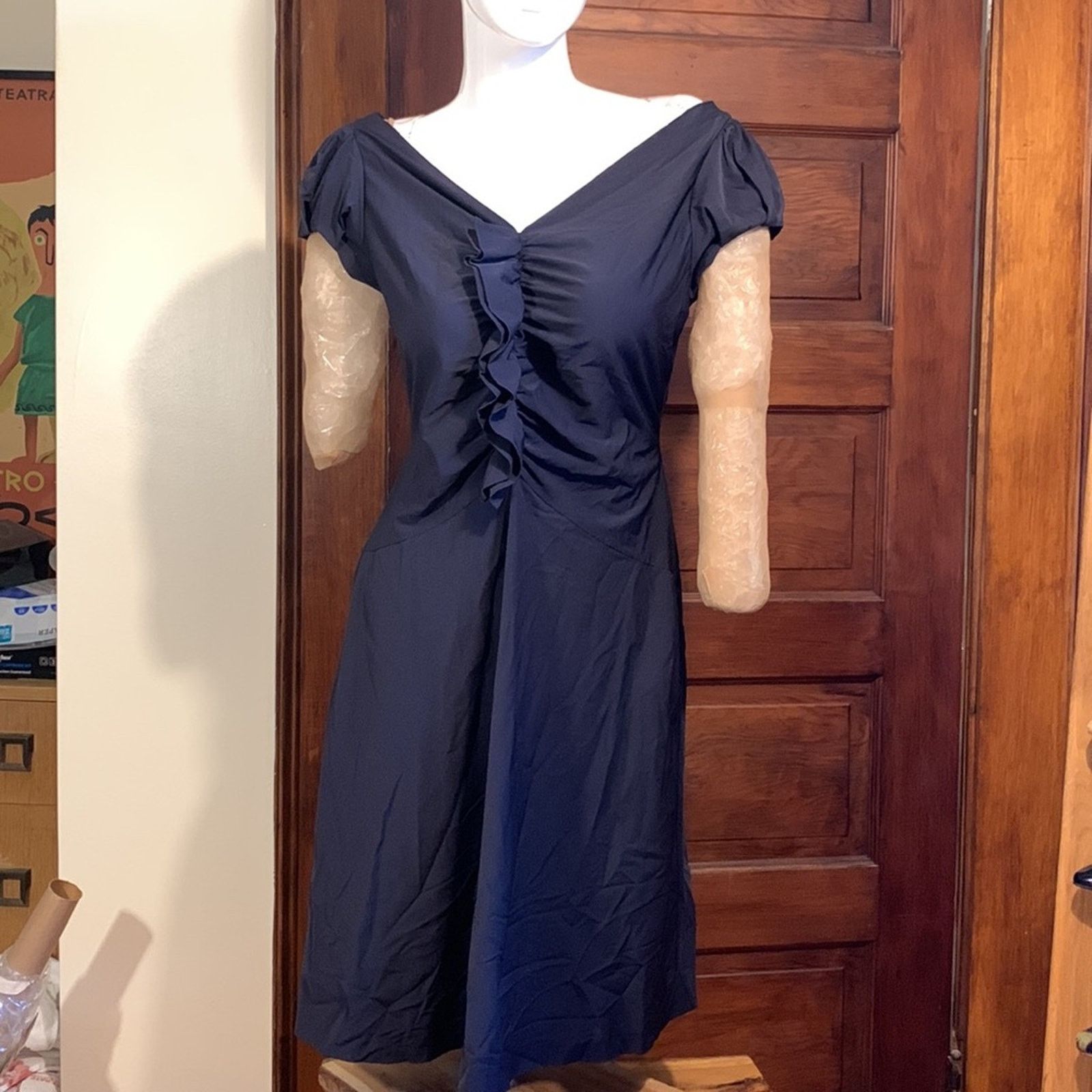 Diane von Furstenberg Diane von Furstenberg navy blue cocktail dress DVF Size XL / US 12-14 / IT 48-50 - 3 Thumbnail
