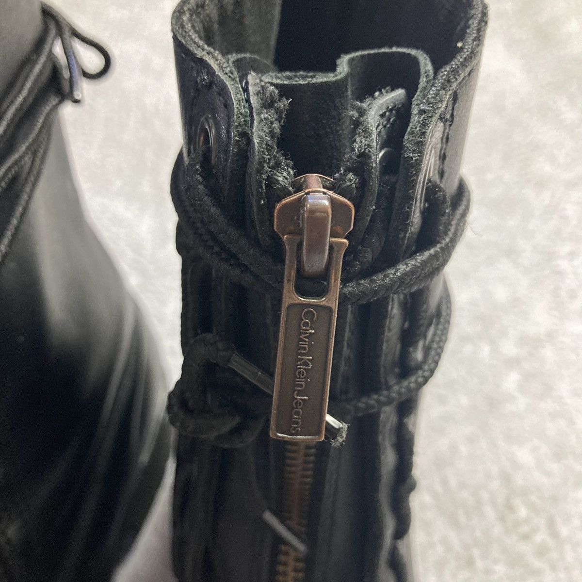 Calvin Klein 🚀NEED GONE🚀 CALVIN KLEIN Leather Front Zipper Boots Archive Size US 7 / EU 40 - 8 Thumbnail