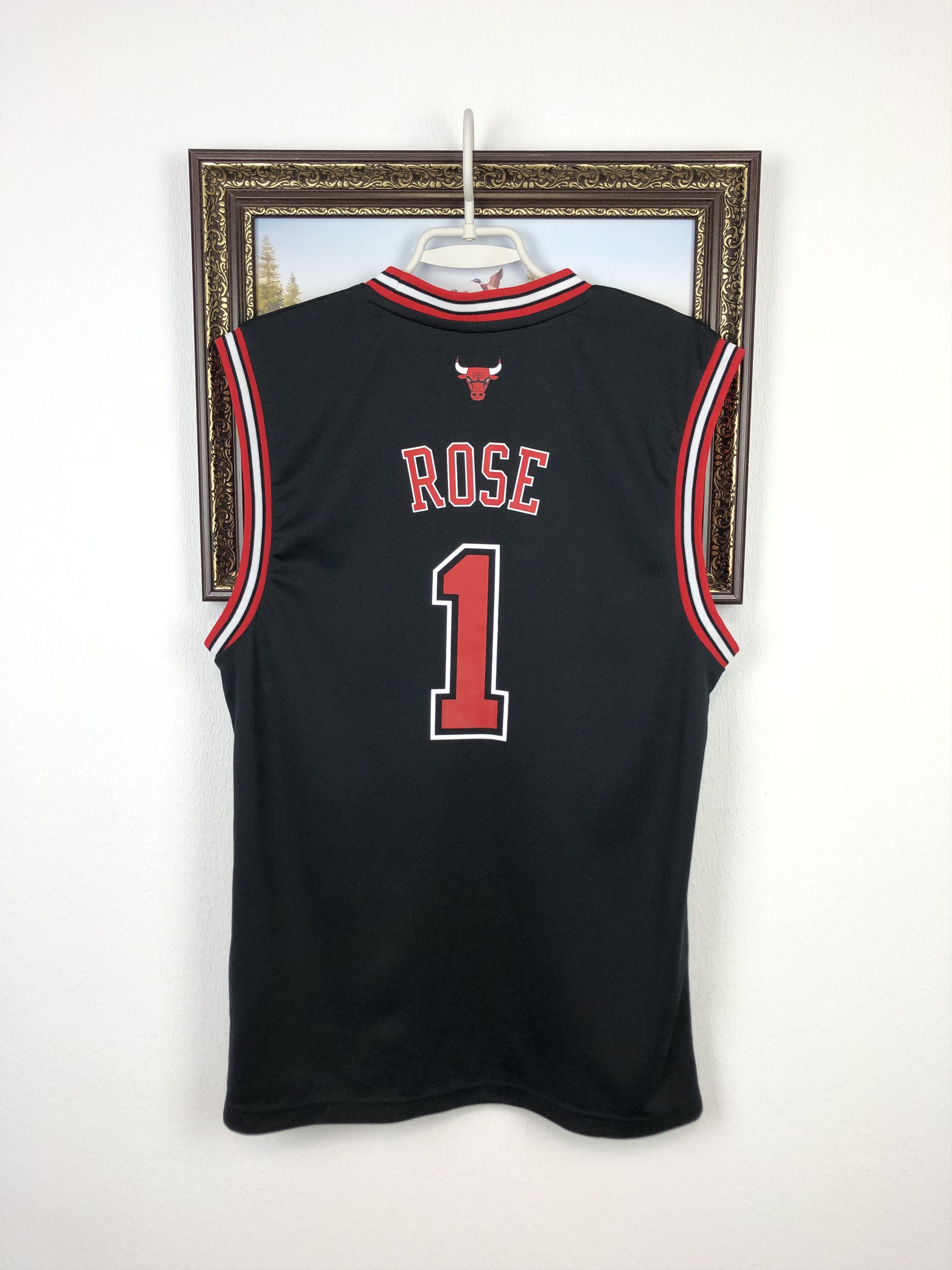 Adidas Adidas Chicago Bulls Black Jersey #1 Rose NBA Tee Hype Size US S / EU 44-46 / 1 - 9 Thumbnail