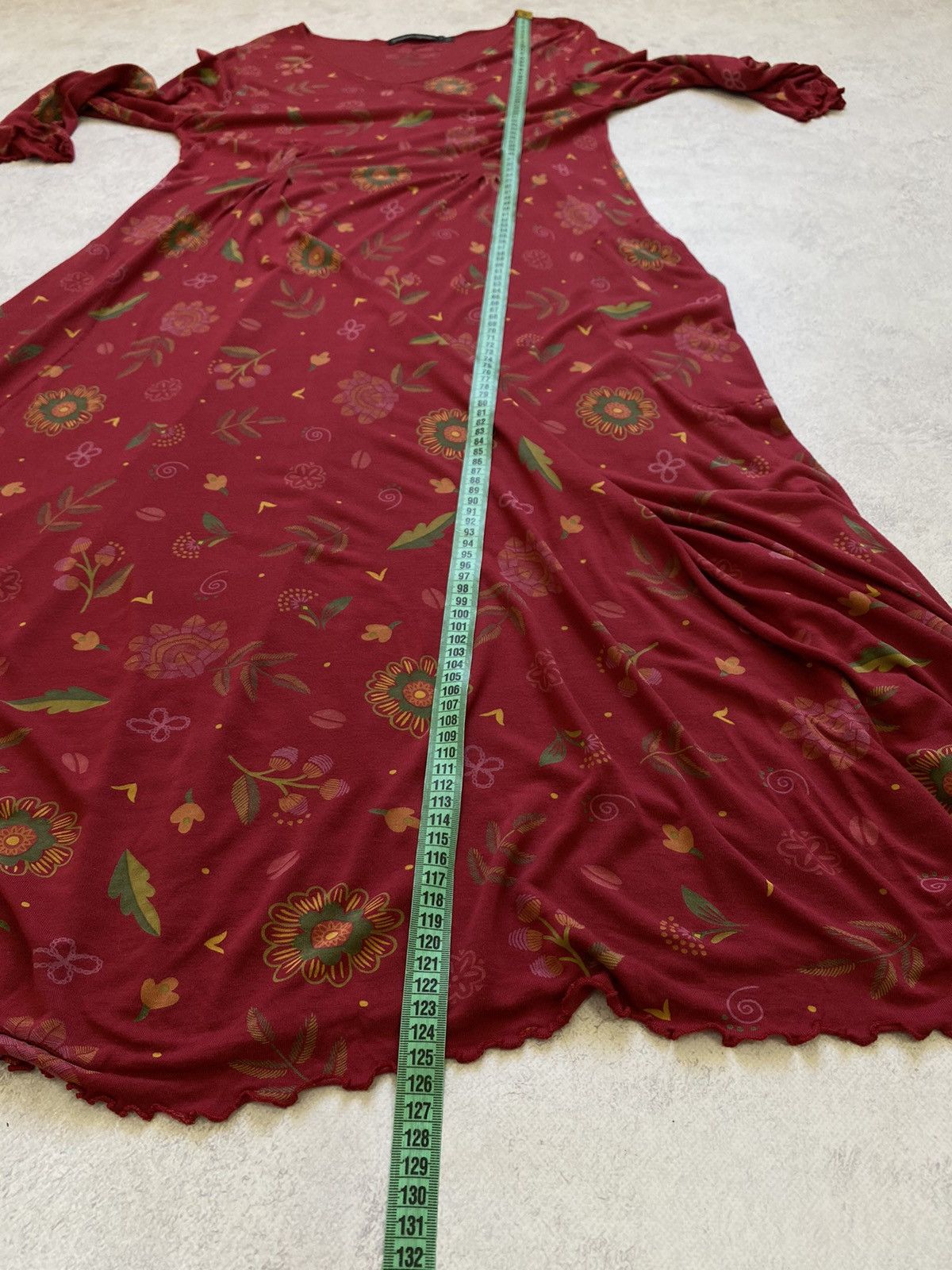 Gudrun Sjoden Gudrun Sjoden Red Floral Long Sleeve Maxi Dress Size L Size L / US 10 / IT 46 - 16 Thumbnail