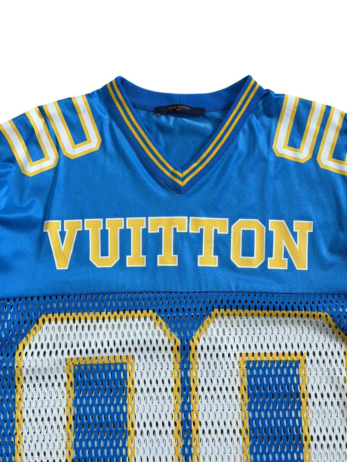 Louis Vuitton Louis Vuitton Blue Yellow Mesh Chargers Jersey Size US M / EU 48-50 / 2 - 3 Thumbnail