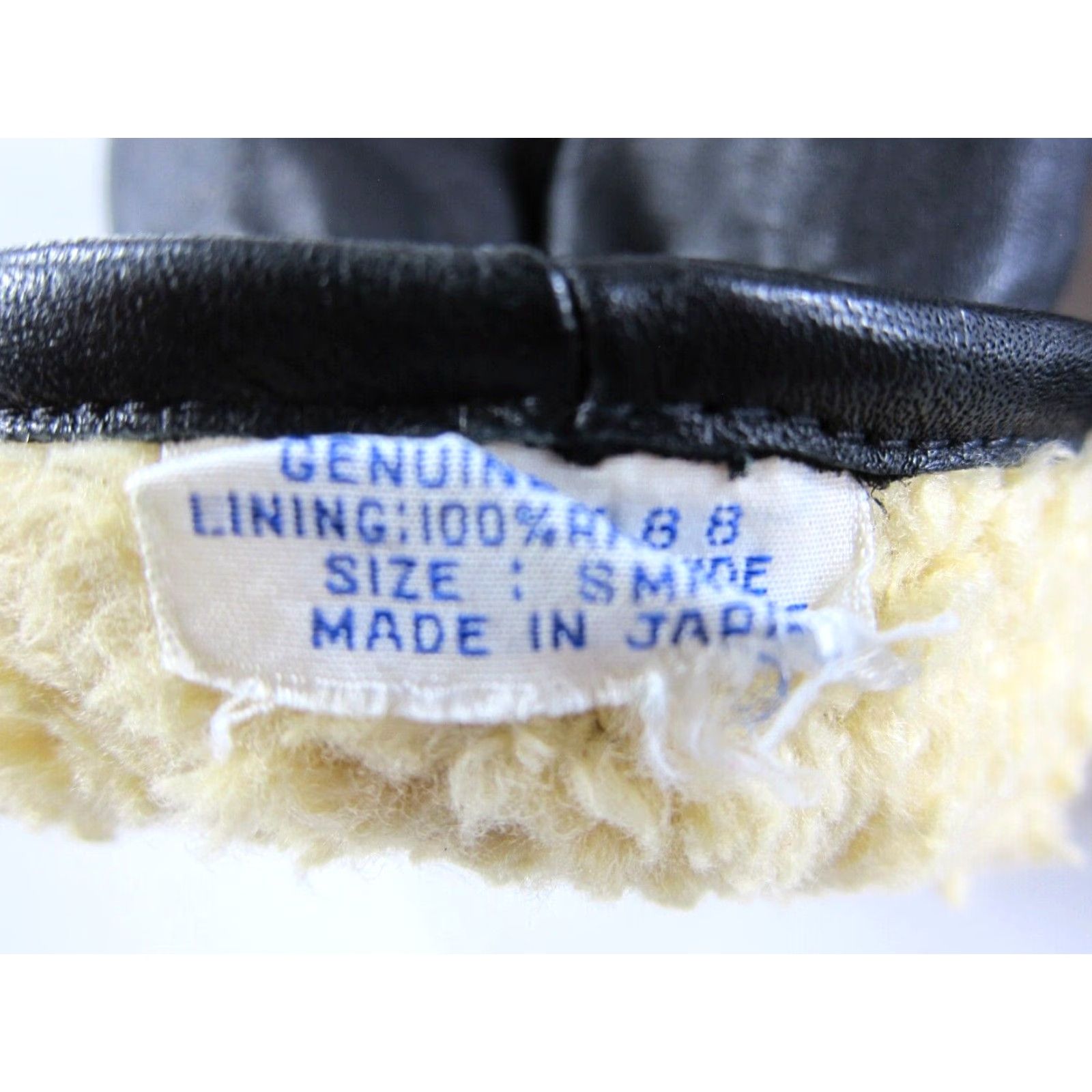 Vintage VINTAGE Made In Japan Black 100% Leather Faux Fur Lined Mitten Glove Women S-M Size ONE SIZE - 3 Thumbnail
