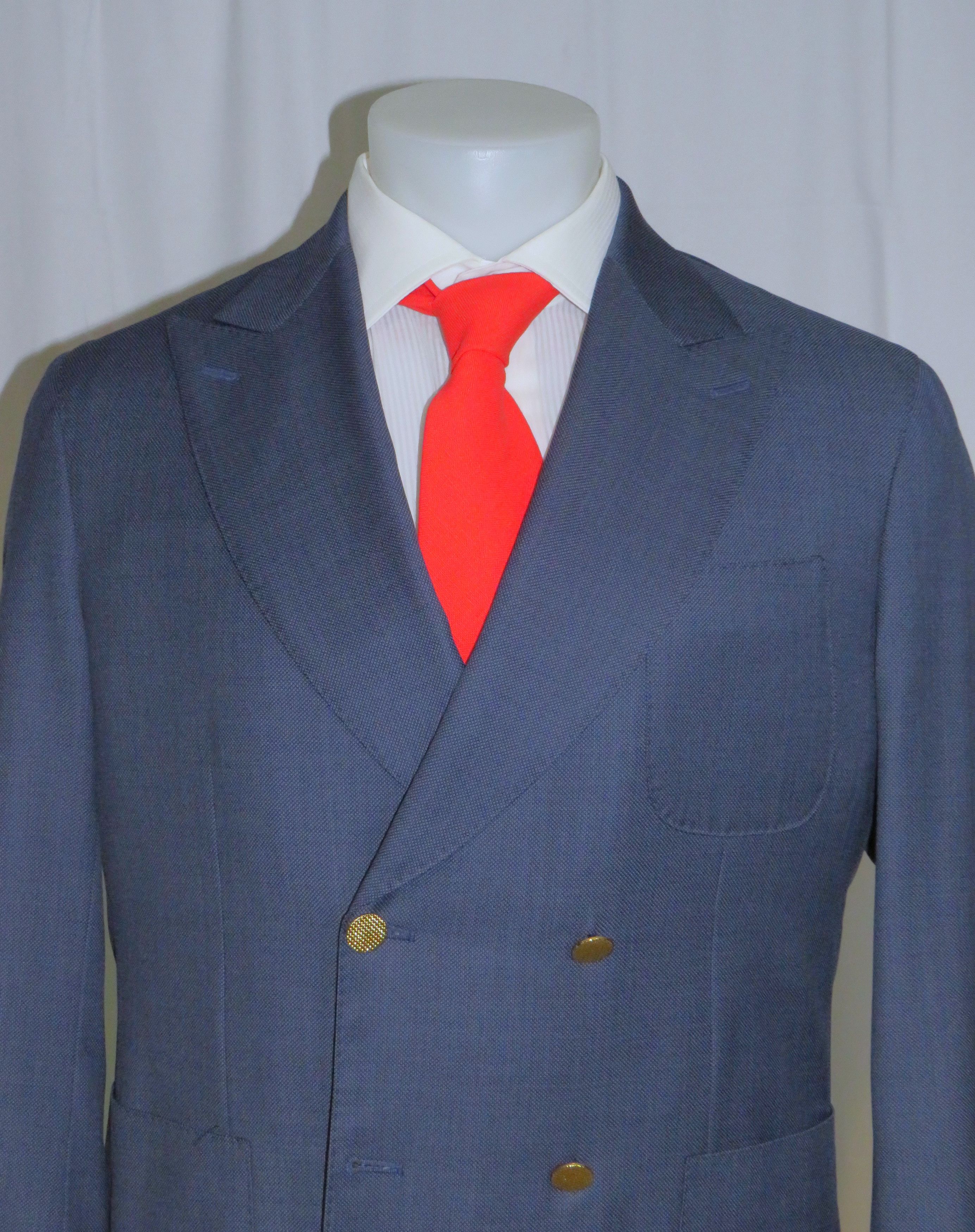 Other Alex Hitz Blue Gold Button Double Breasted Blazer 40S Size 40S - 2 Thumbnail