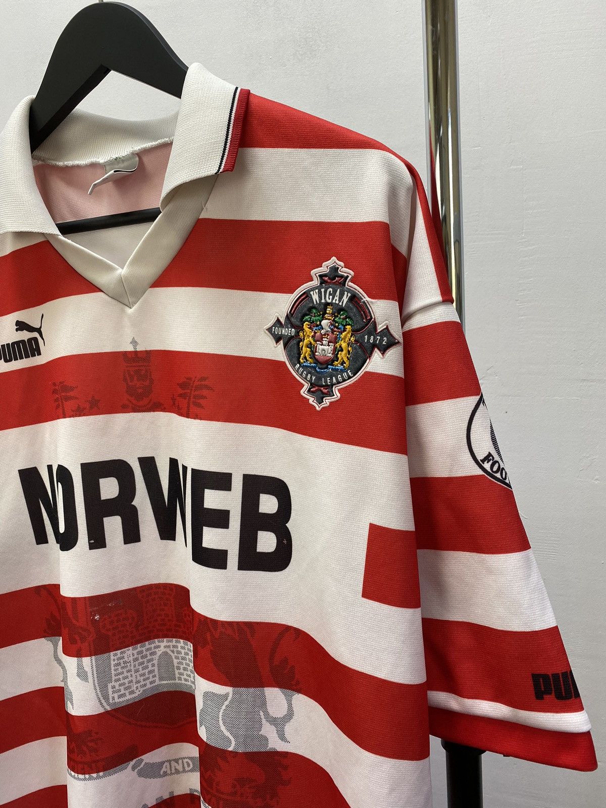 Puma × Vintage WIGAN RUGBY LEAGUE 1995 1996 HOME SHIRT JERSEY CENTENARY Size US XL / EU 56 / 4 - 8 Thumbnail