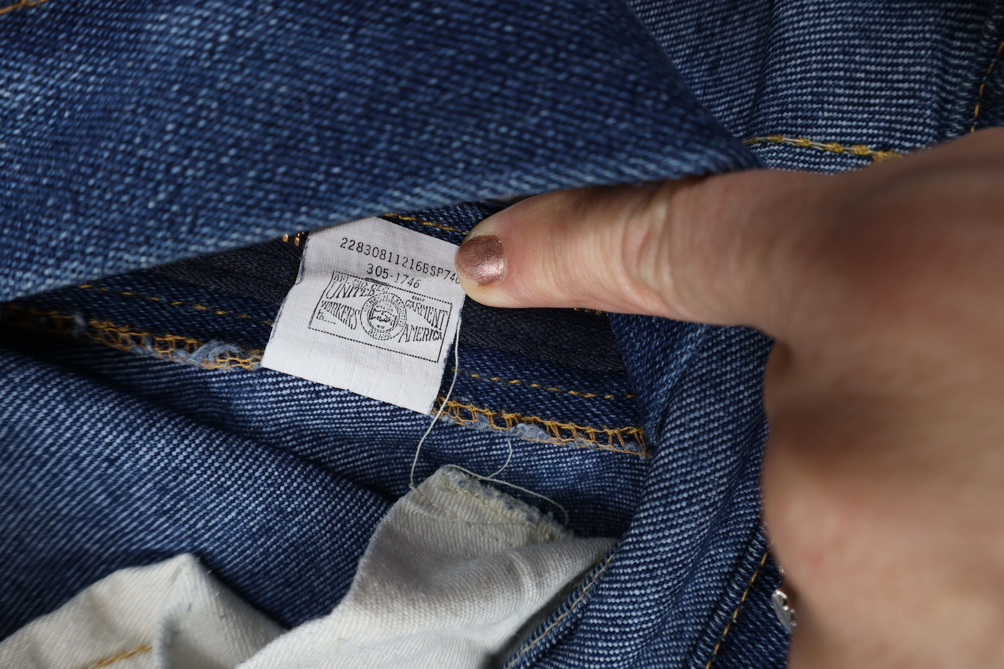 Lee Vintage 70s 80s Lee Flared Wide Leg Denim Jeans Blue USA Size 38" / US 16 / IT 52 - 10 Thumbnail