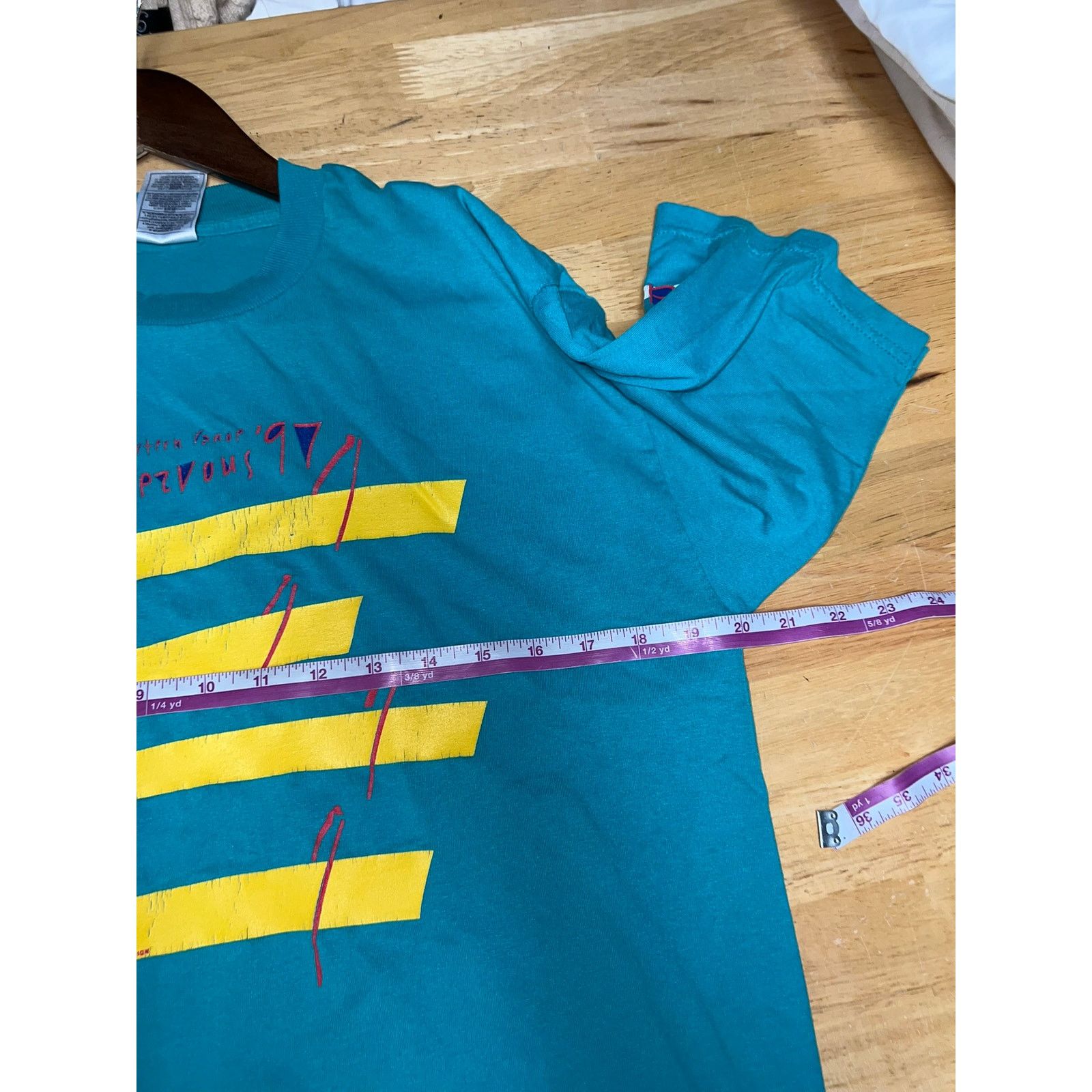 Fruit Of The Loom Vintage Canoe Shirt Houston Canoeing Club 97 Teal Tee M Size US M / EU 48-50 / 2 - 9 Thumbnail