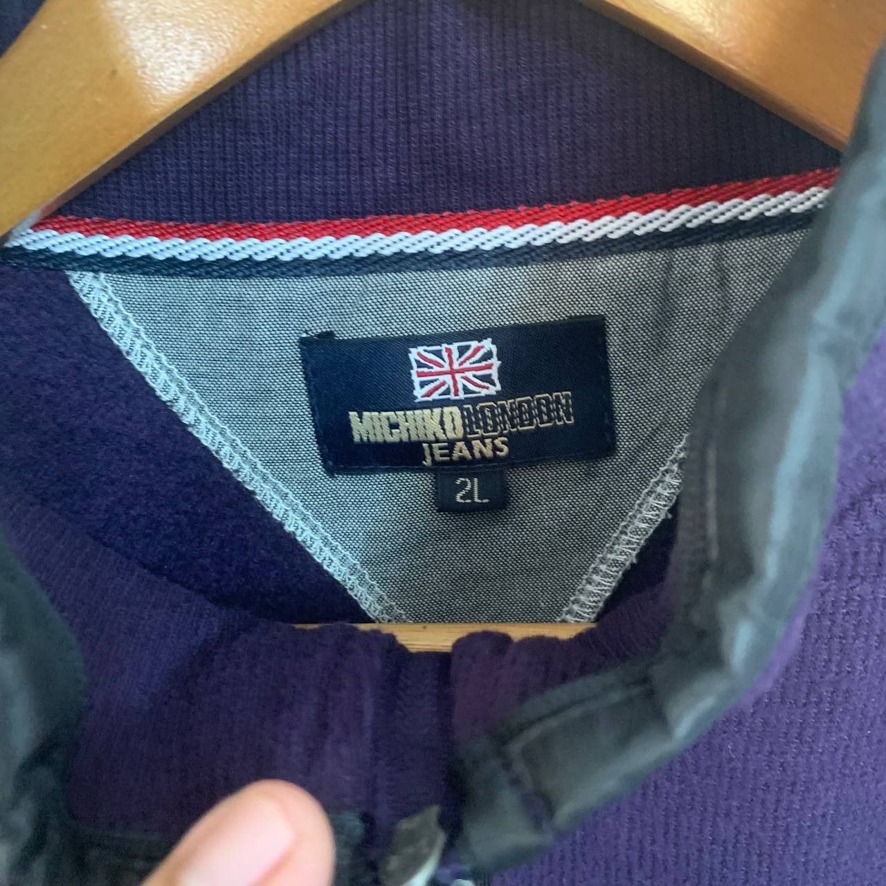 Michiko Koshino London Plain Half Zip Purple Rare Michiko London Jumper Sweatshirt Size US L / EU 52-54 / 3 - 5 Thumbnail