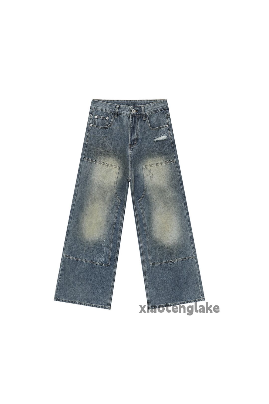 Jean xz vintage faded wide Leg flared Stain paint jeans Size US 32 / EU 48 - 2 Thumbnail