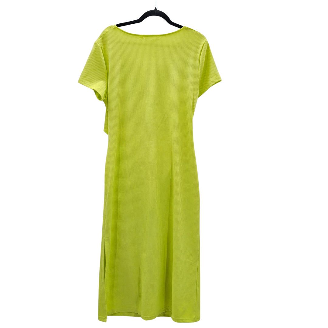 Mango Mango Green MNG Midi Short Sleeve Cutout Dress Size 14 Size XL / US 12-14 / IT 48-50 - 2 Thumbnail
