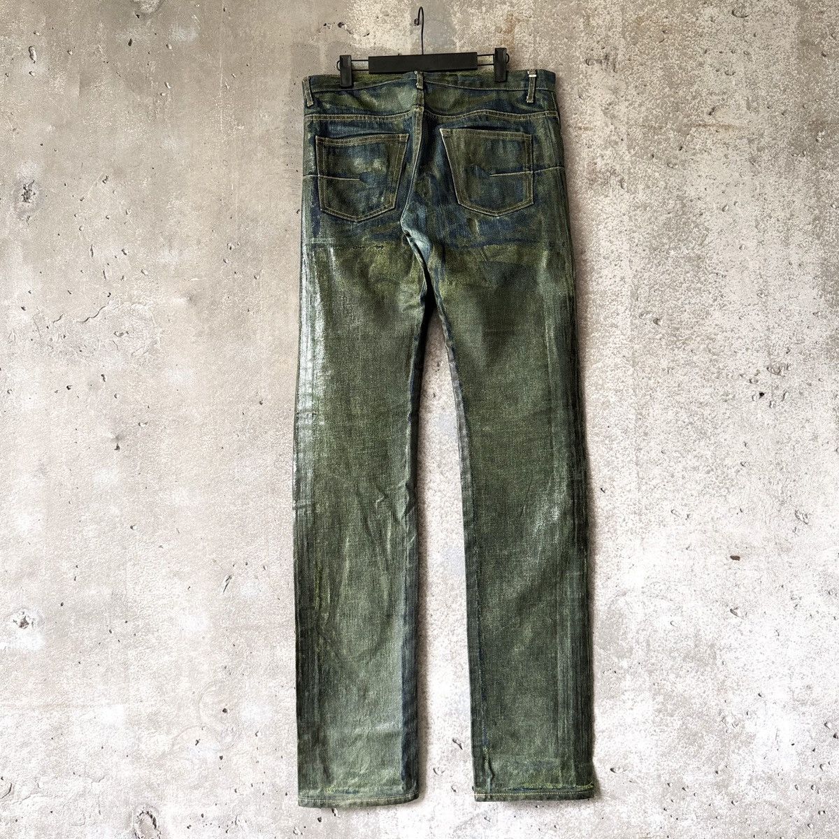 Dior Dior Homme Hedi Era AW03 “Luster” RUNWAY MIJ Green Wax Denim Size US 33 - 5 Thumbnail
