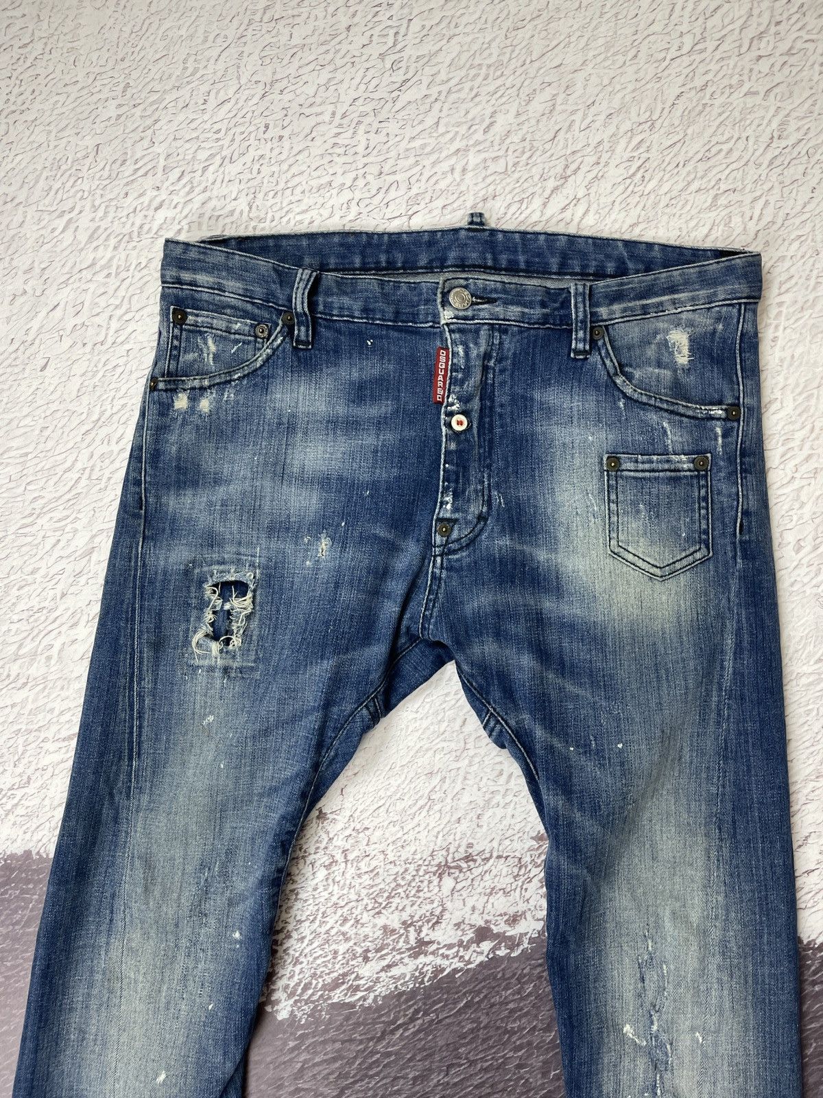 Dsquared2 Dsquared d2 vintage distressed denim jeans paint embroidery Size US 30 / EU 46 - 7 Thumbnail