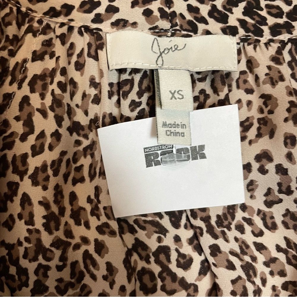 Joie NWT New $248 Joie Feyana Animal Print Tie Neck Print Silk P Size XS / US 0-2 / IT 36-38 - 7 Thumbnail