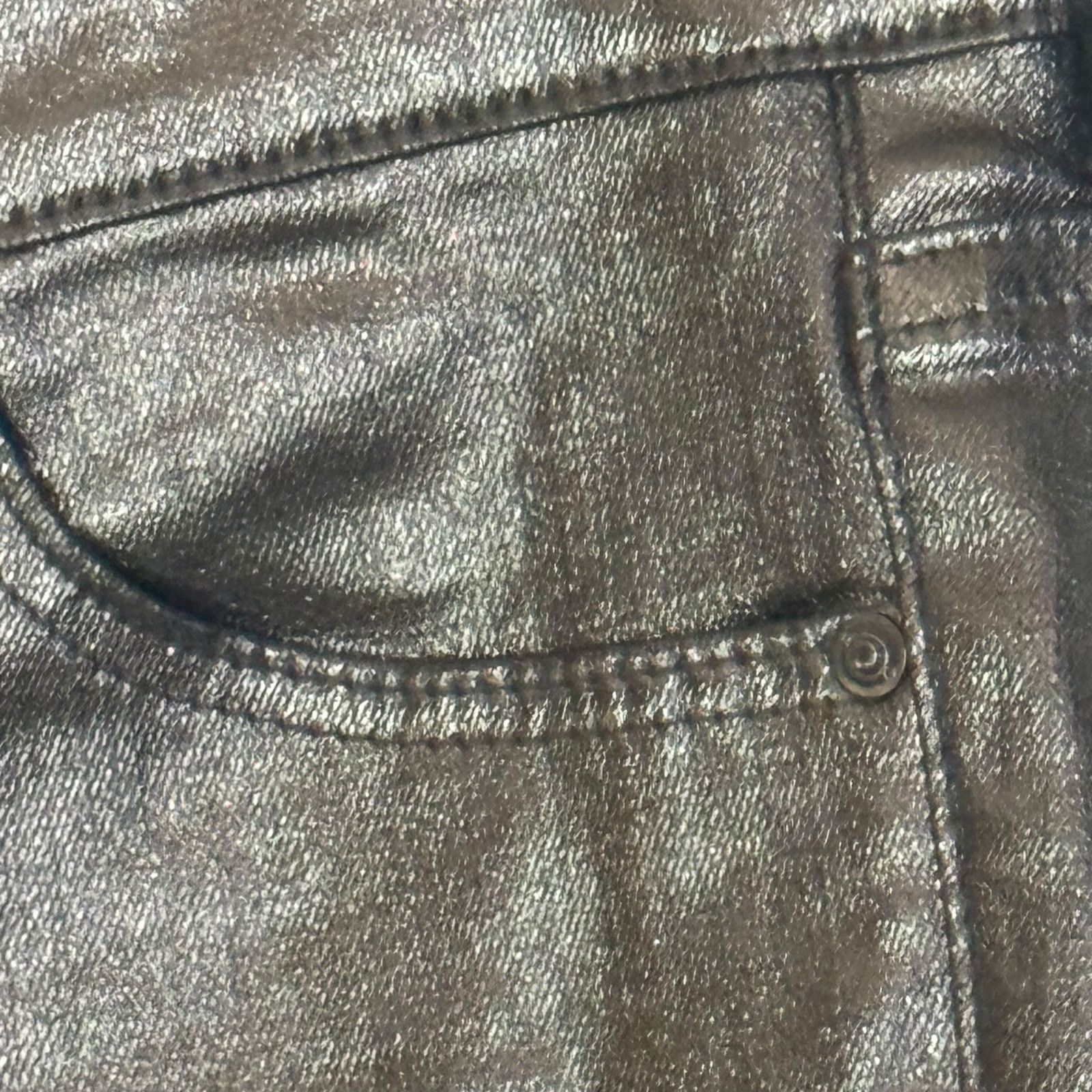 AG Adriano Goldschmied AG Adriano Goldschmied Graduate Metallic Silver Jeans Sz 25 Size 25" / US 0 / IT 36 - 7 Thumbnail