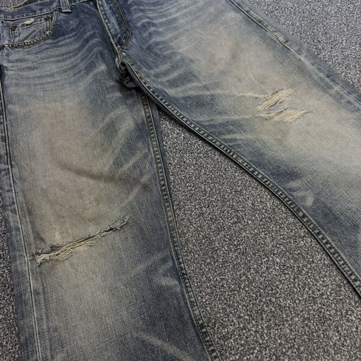 If Six Was Nine Archives ‼️ Flared Sick Levis 507 Heavy Fade Washed Denim Y2K Size US 32 / EU 48 - 5 Thumbnail